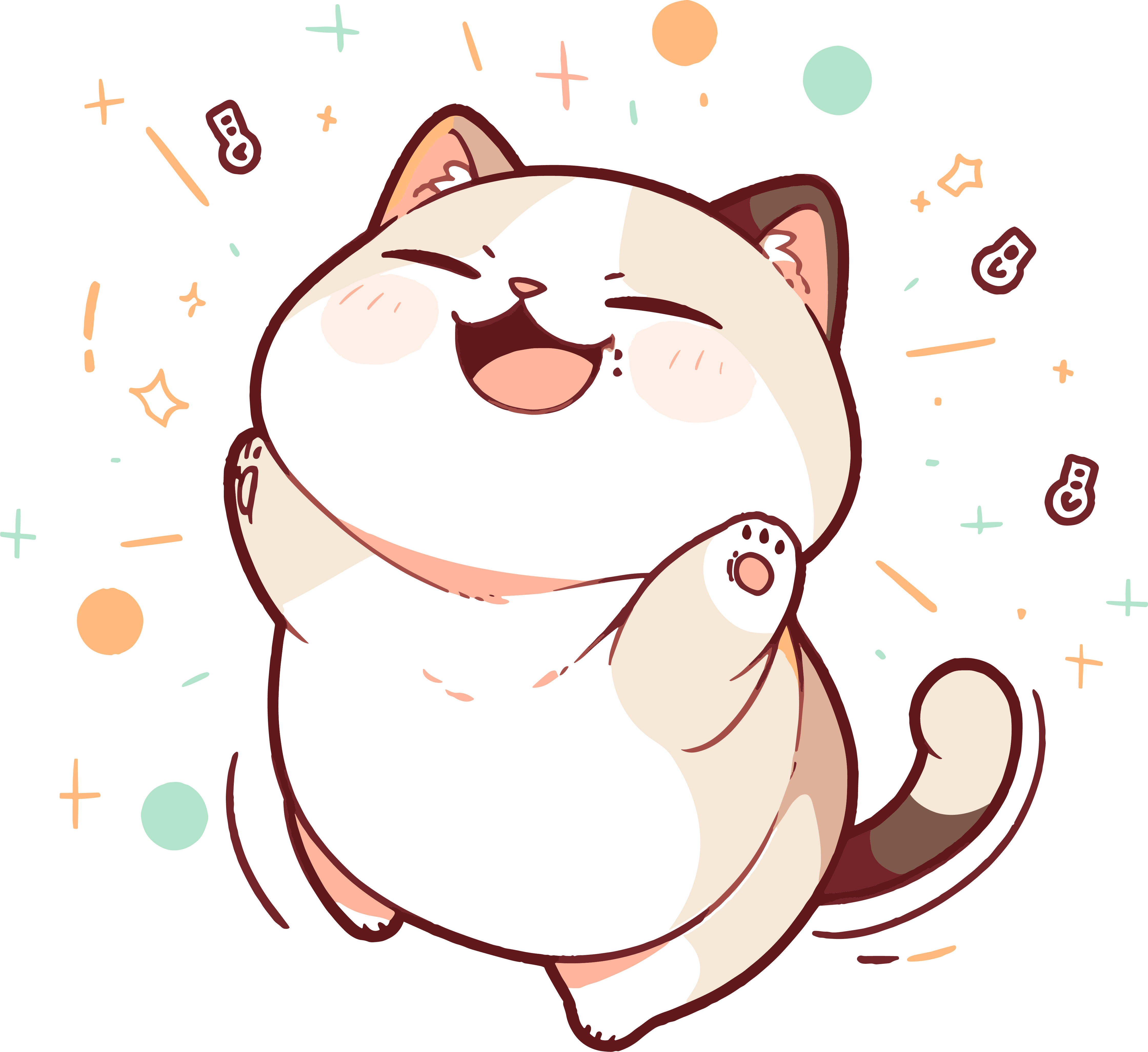 Funny graphic materials of cat stickers