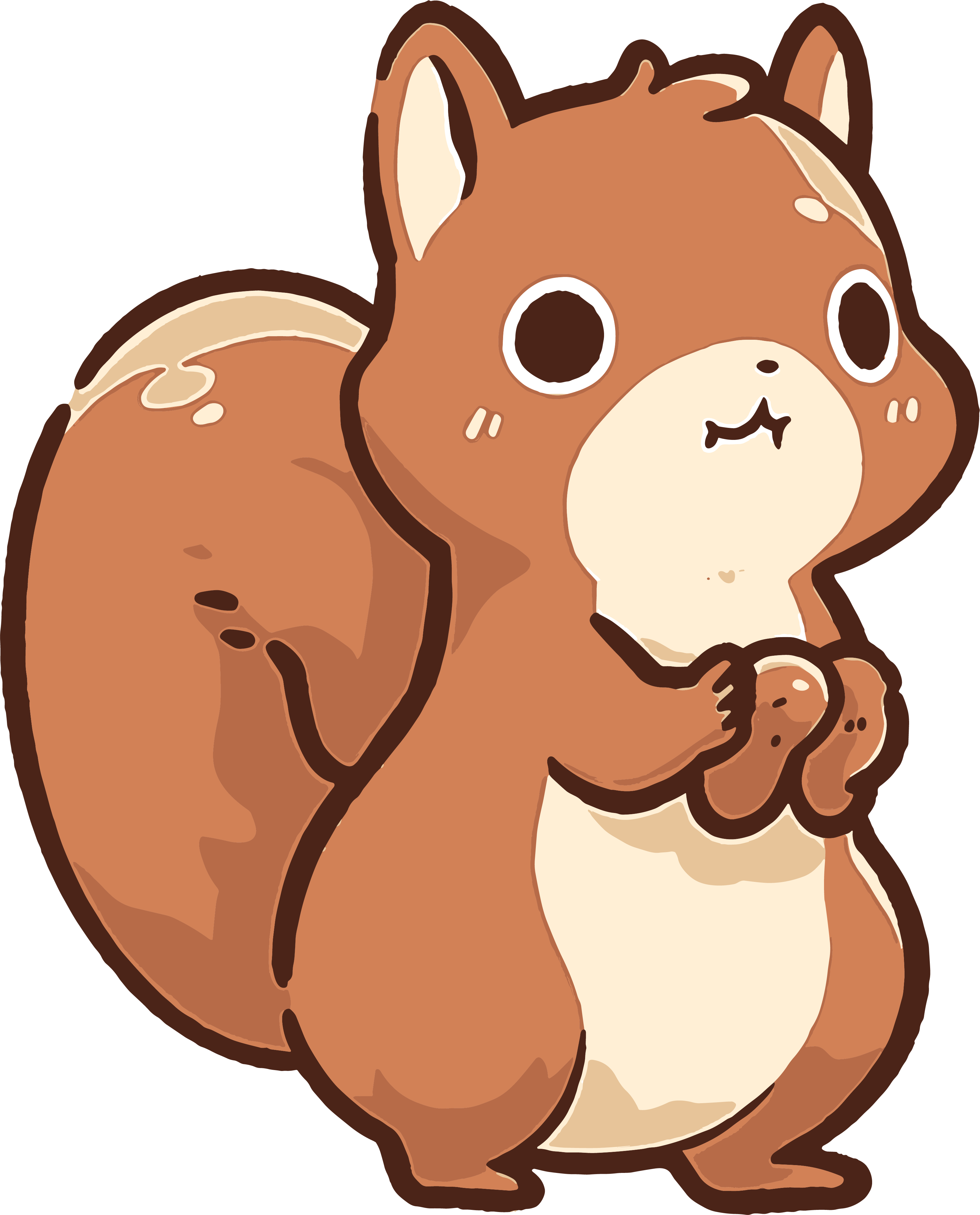 Cute hand-drawn illustration of a cartoon squirrel