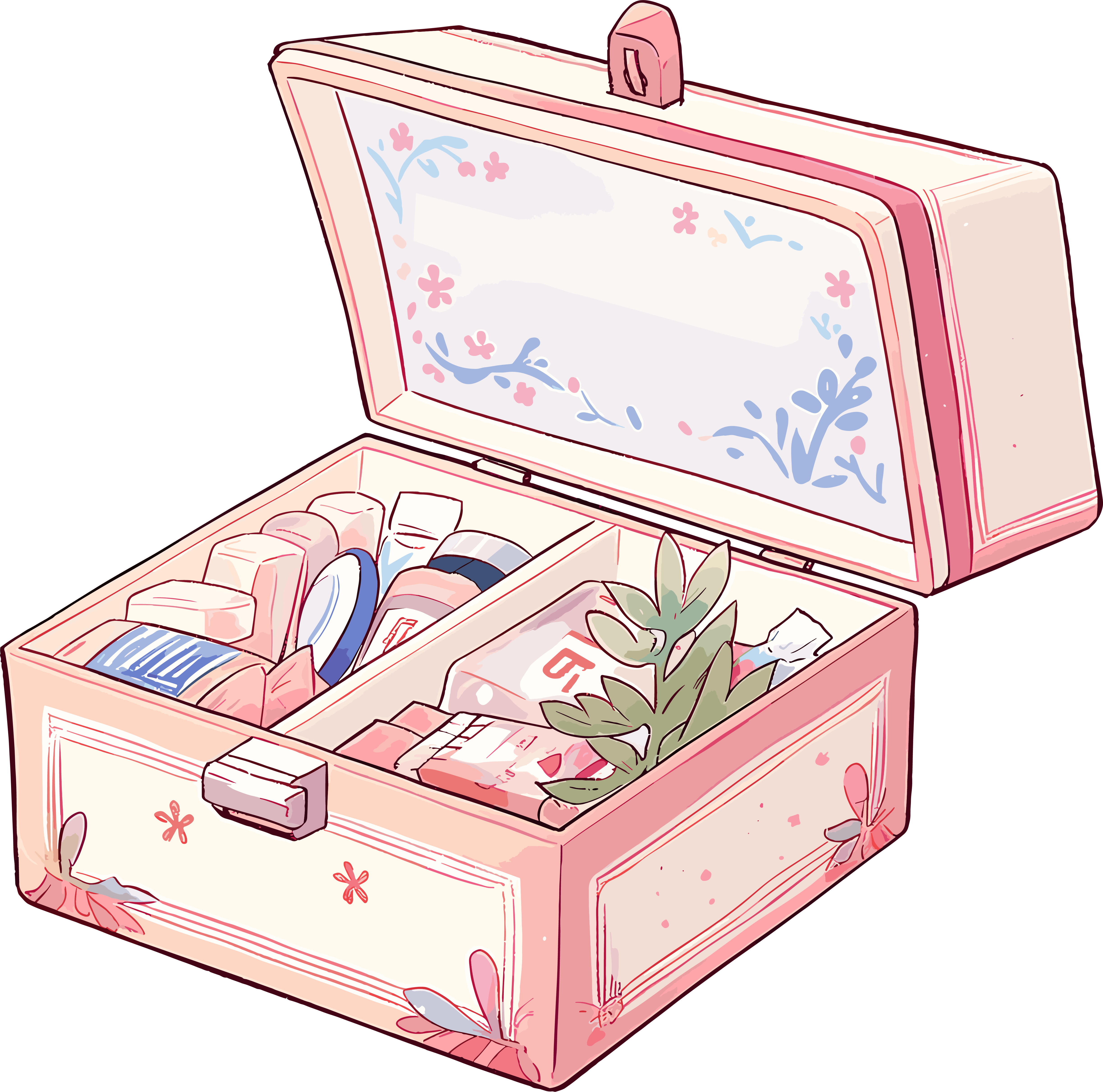 Medical illustration of a medicine cabinet