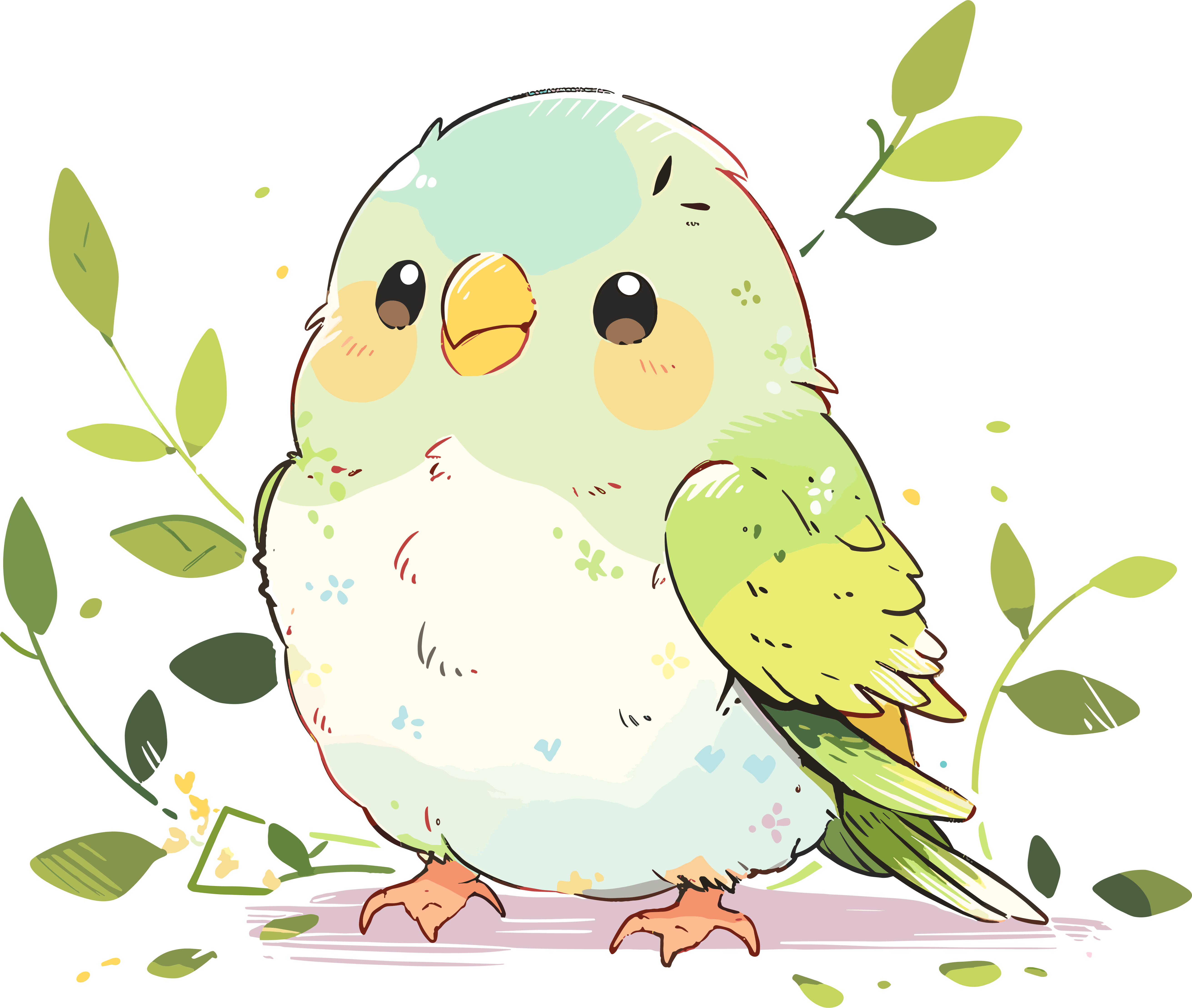 Colorful Bird Hand-drawn Illustration