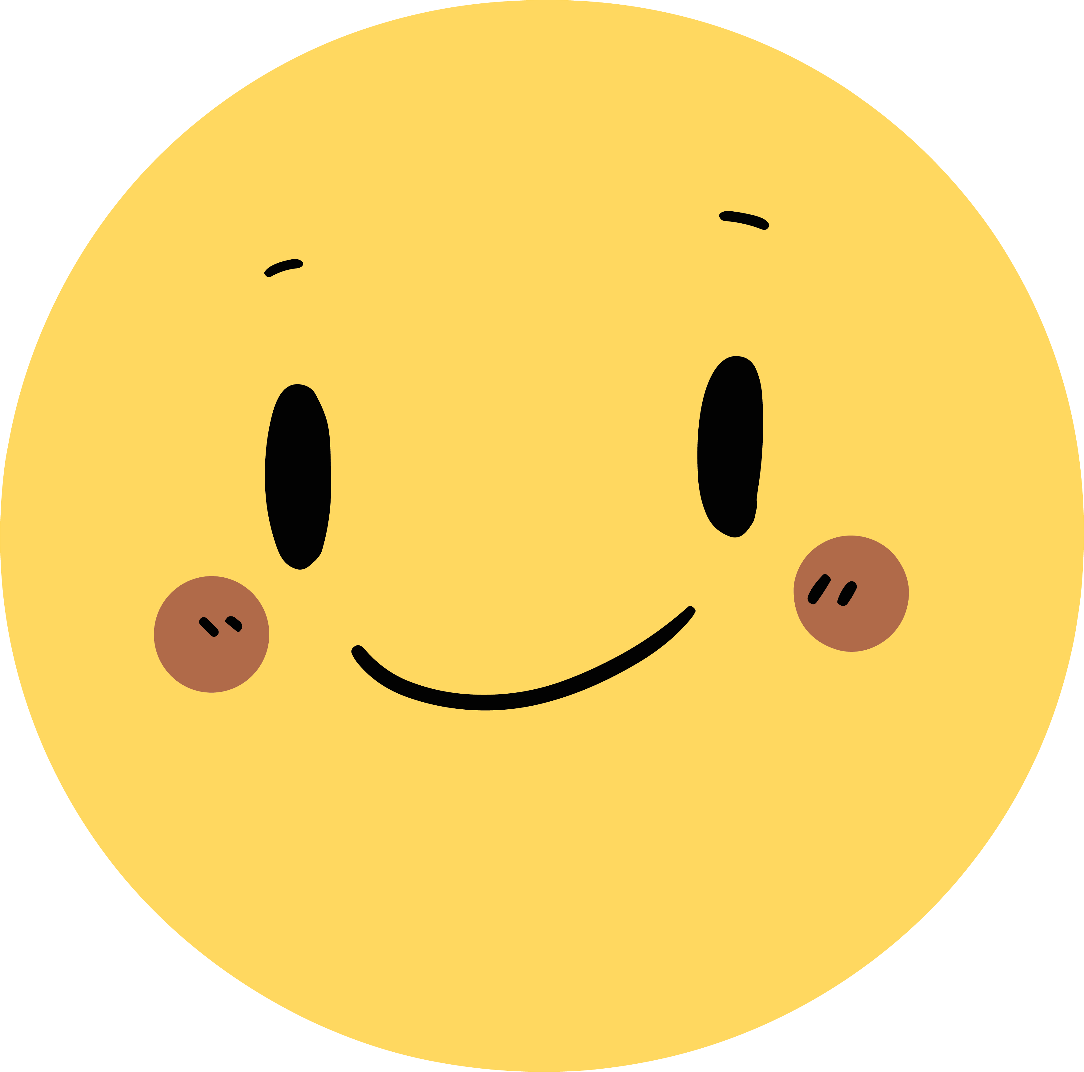 Cute hand-drawn cartoon smiley face illustration
