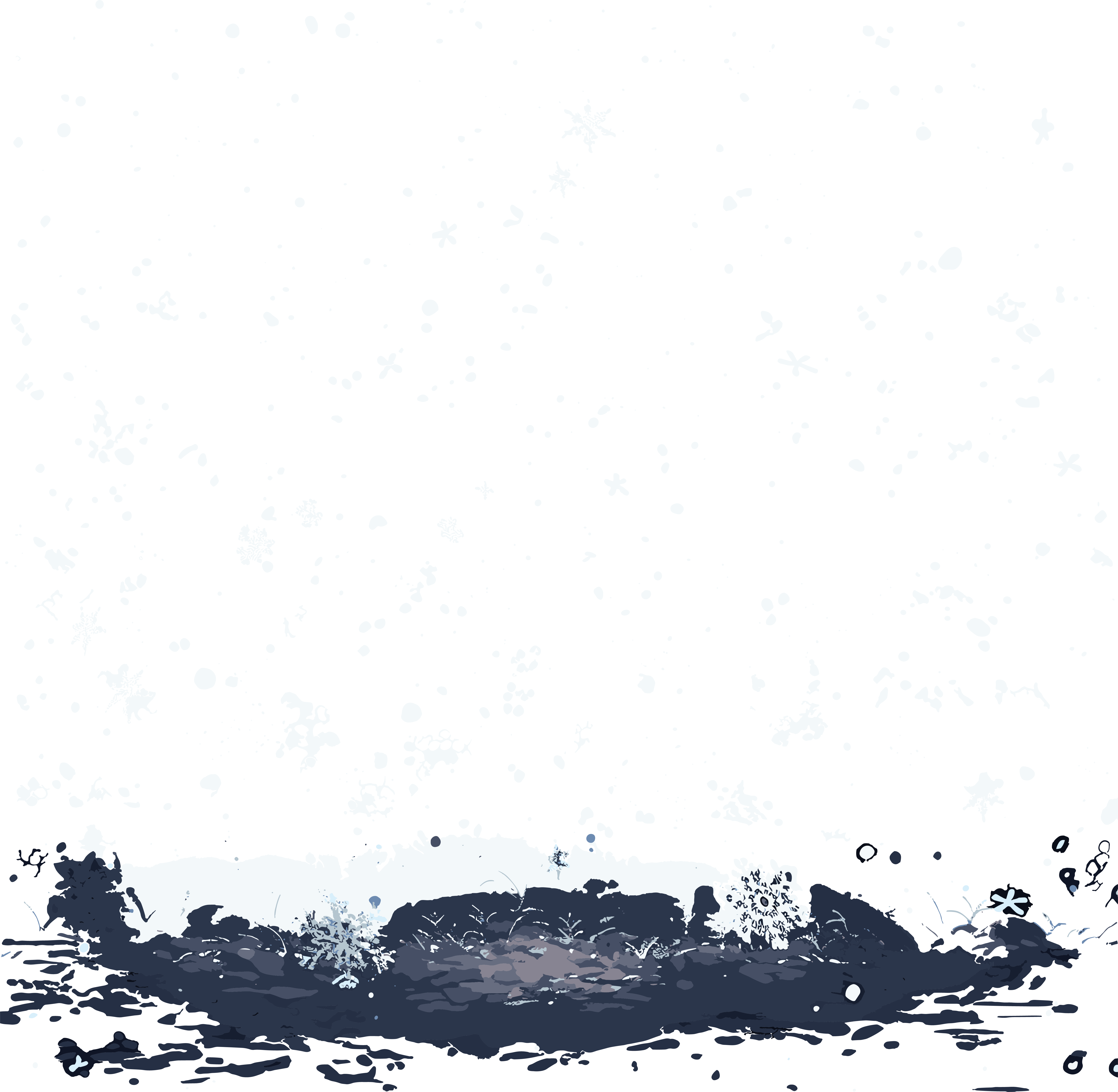 Snow scene transparent background high-definition material