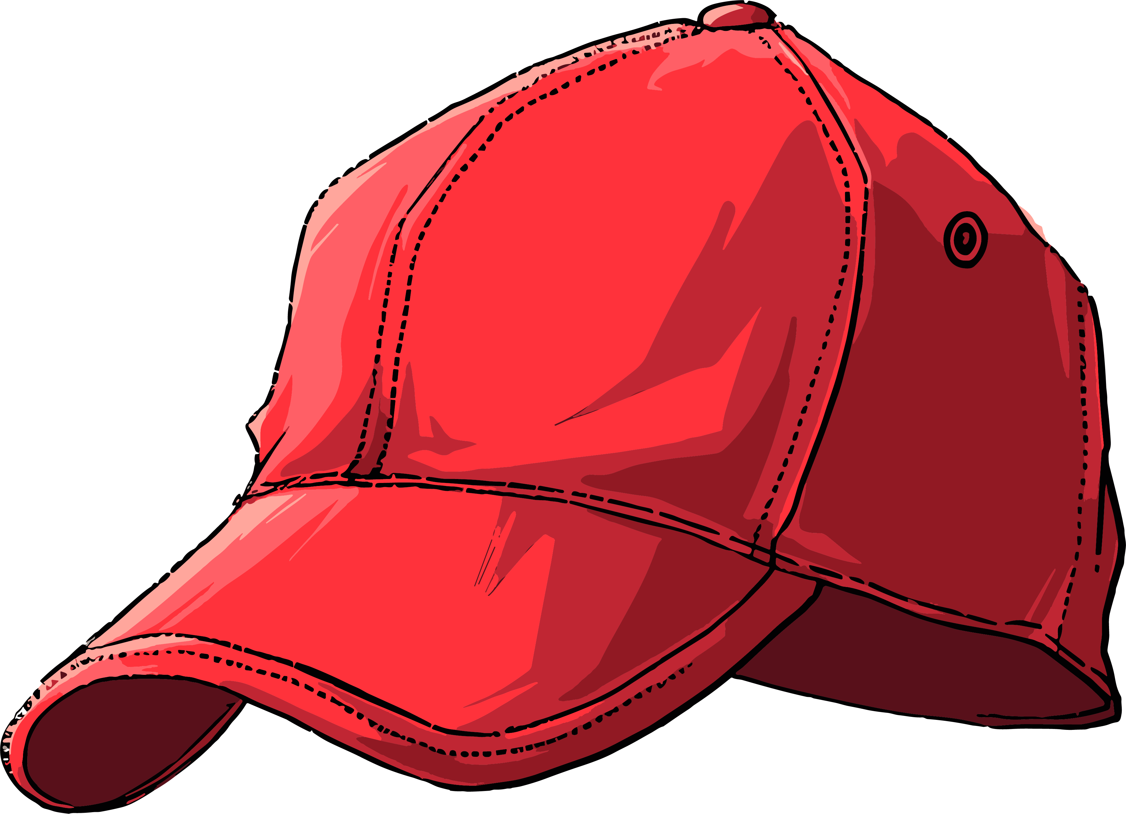 Red Hat Hand-drawn Pattern Material