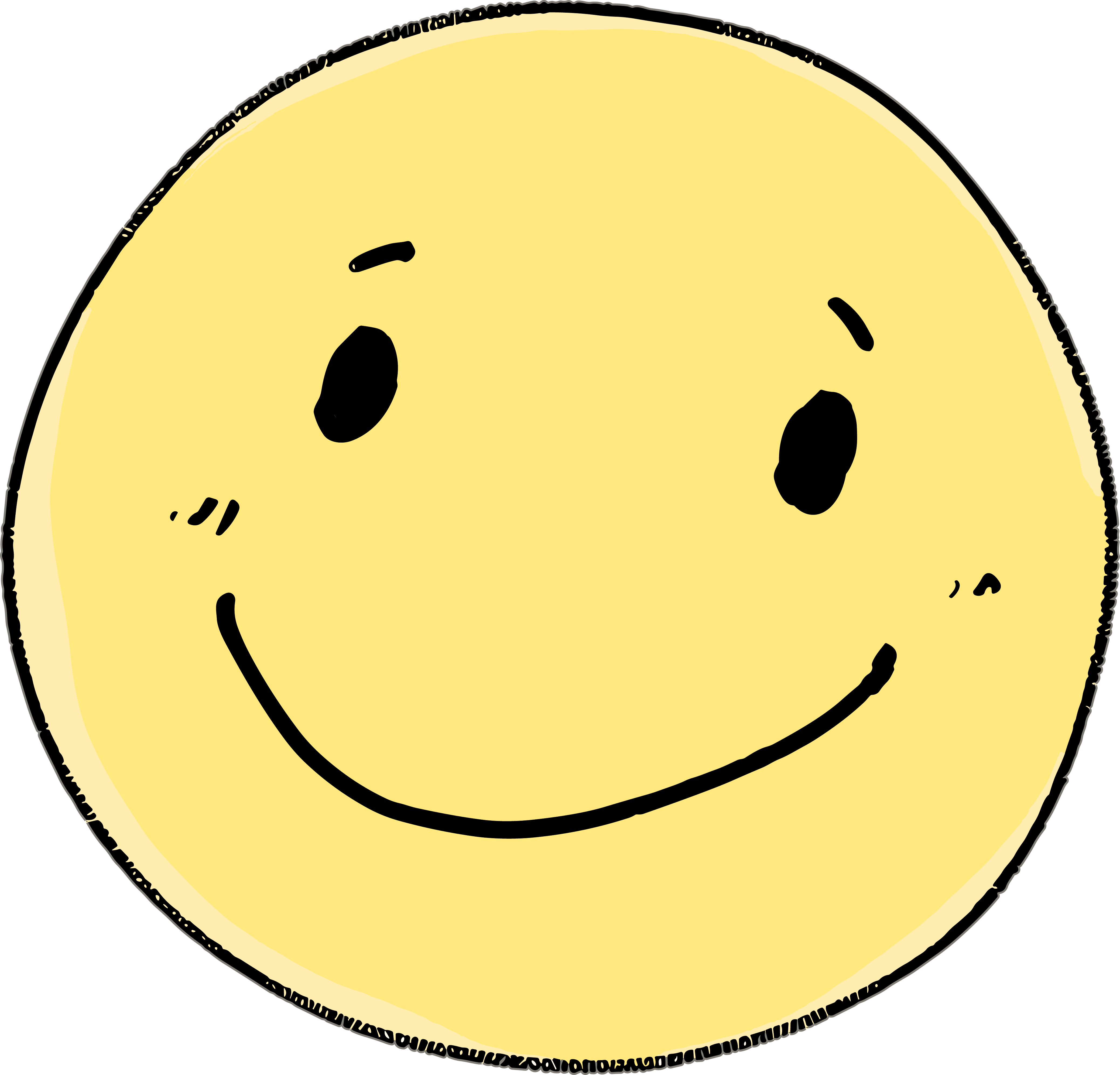 Cartoon smiley face hand-drawn style illustration