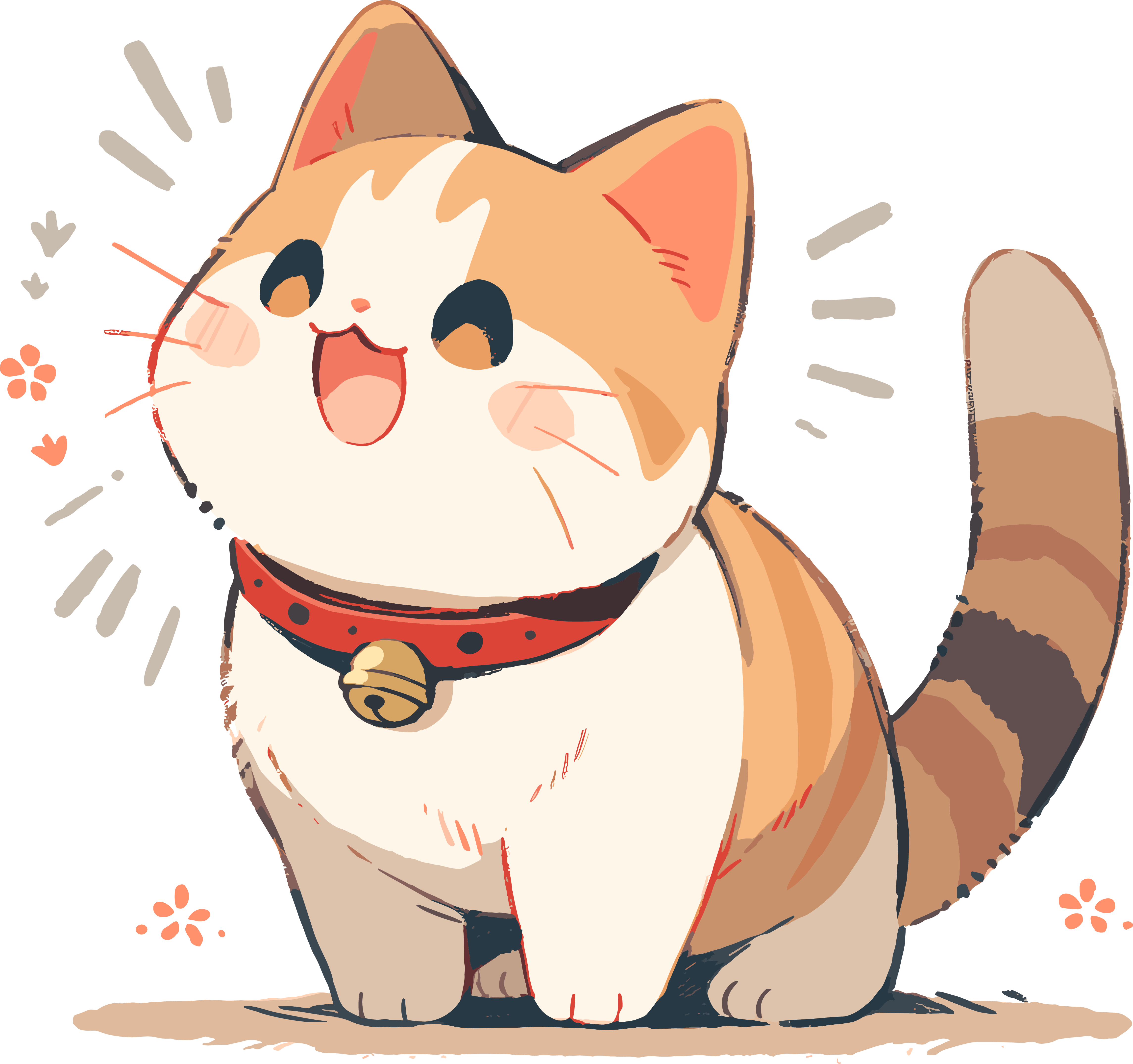 Cartoon cat hand-drawn animal material