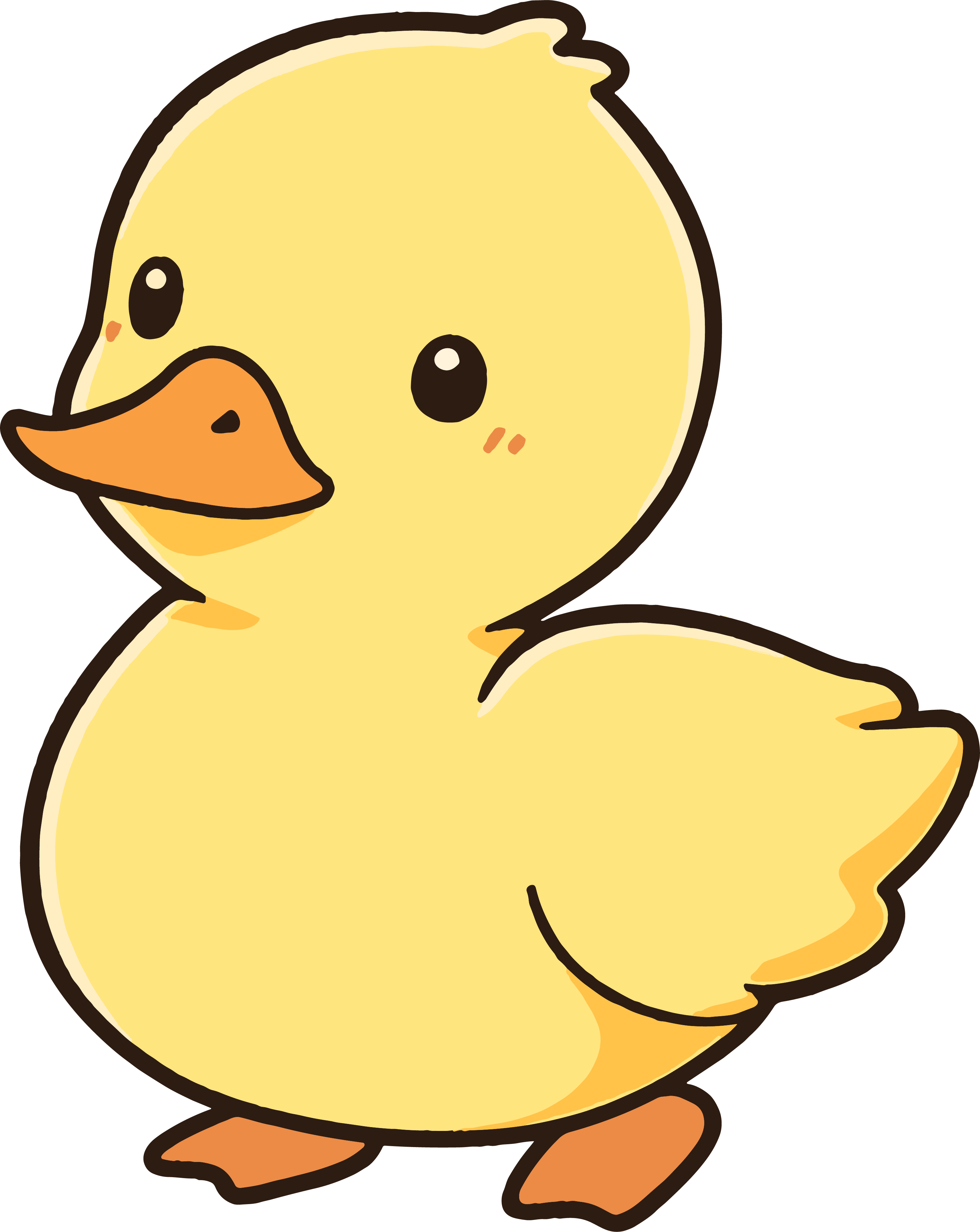 Cartoon hand-drawn material of little ducklings
