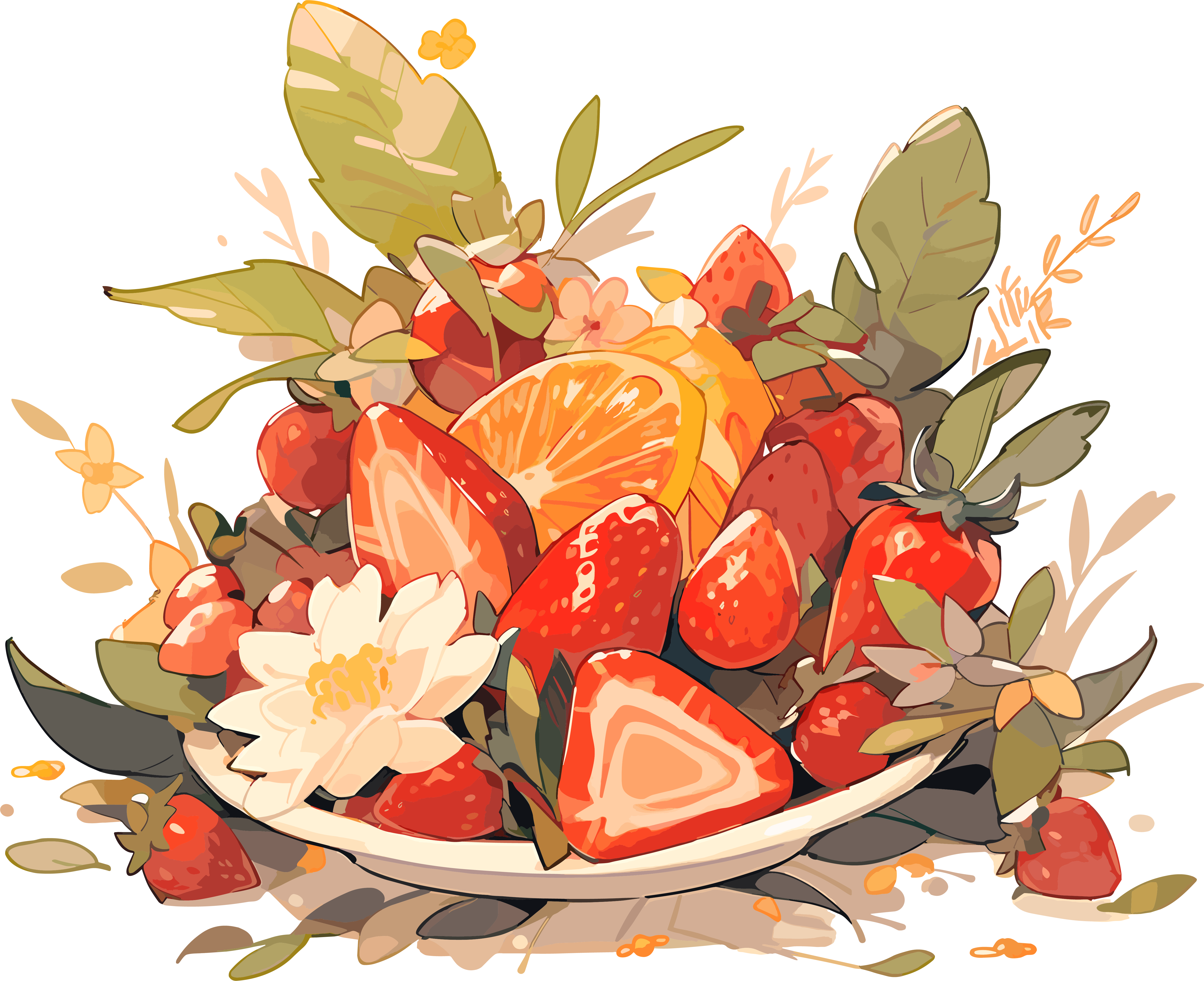 Fruit decorative cartoon pattern material