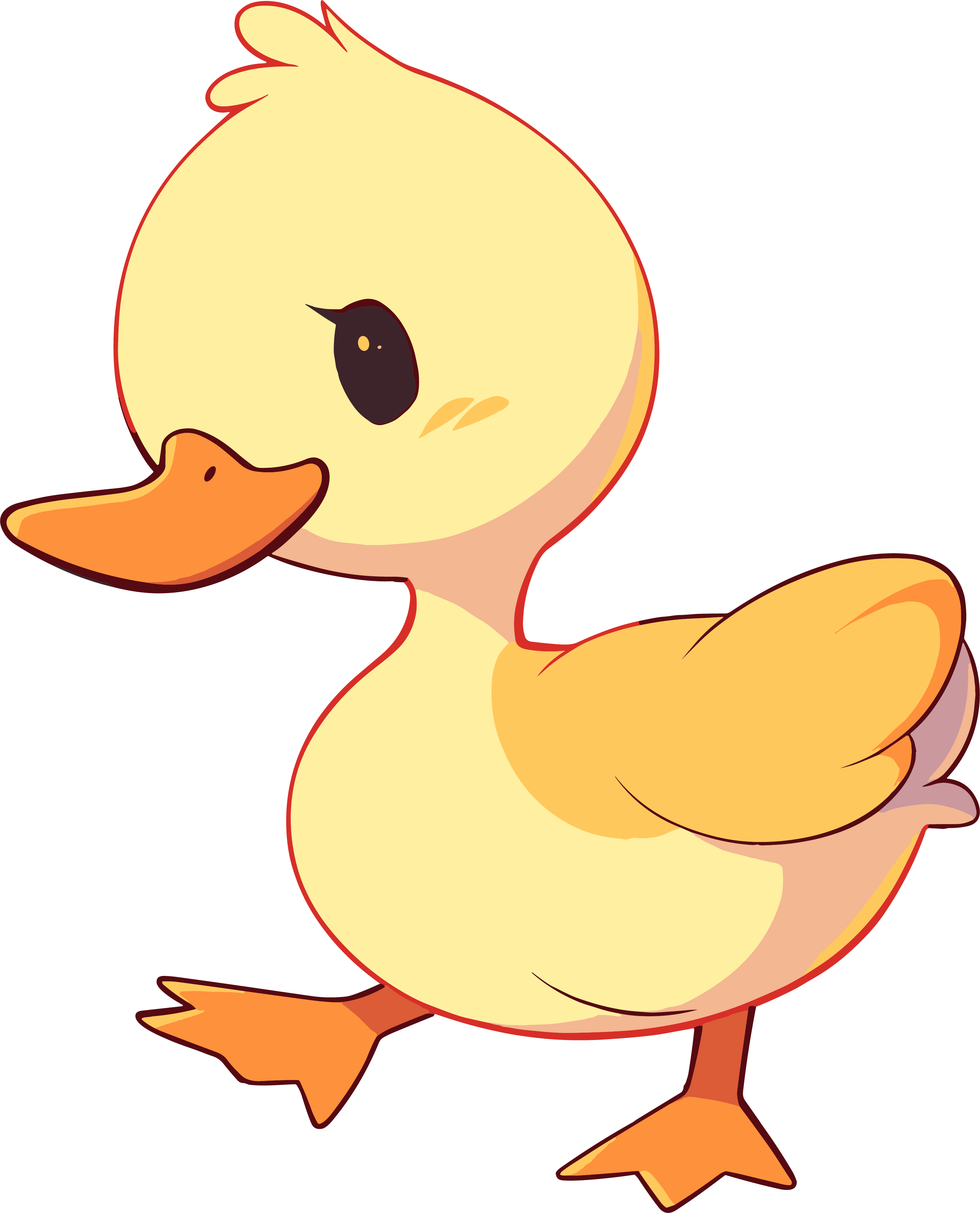 Cartoon hand-drawn style material of a little duck