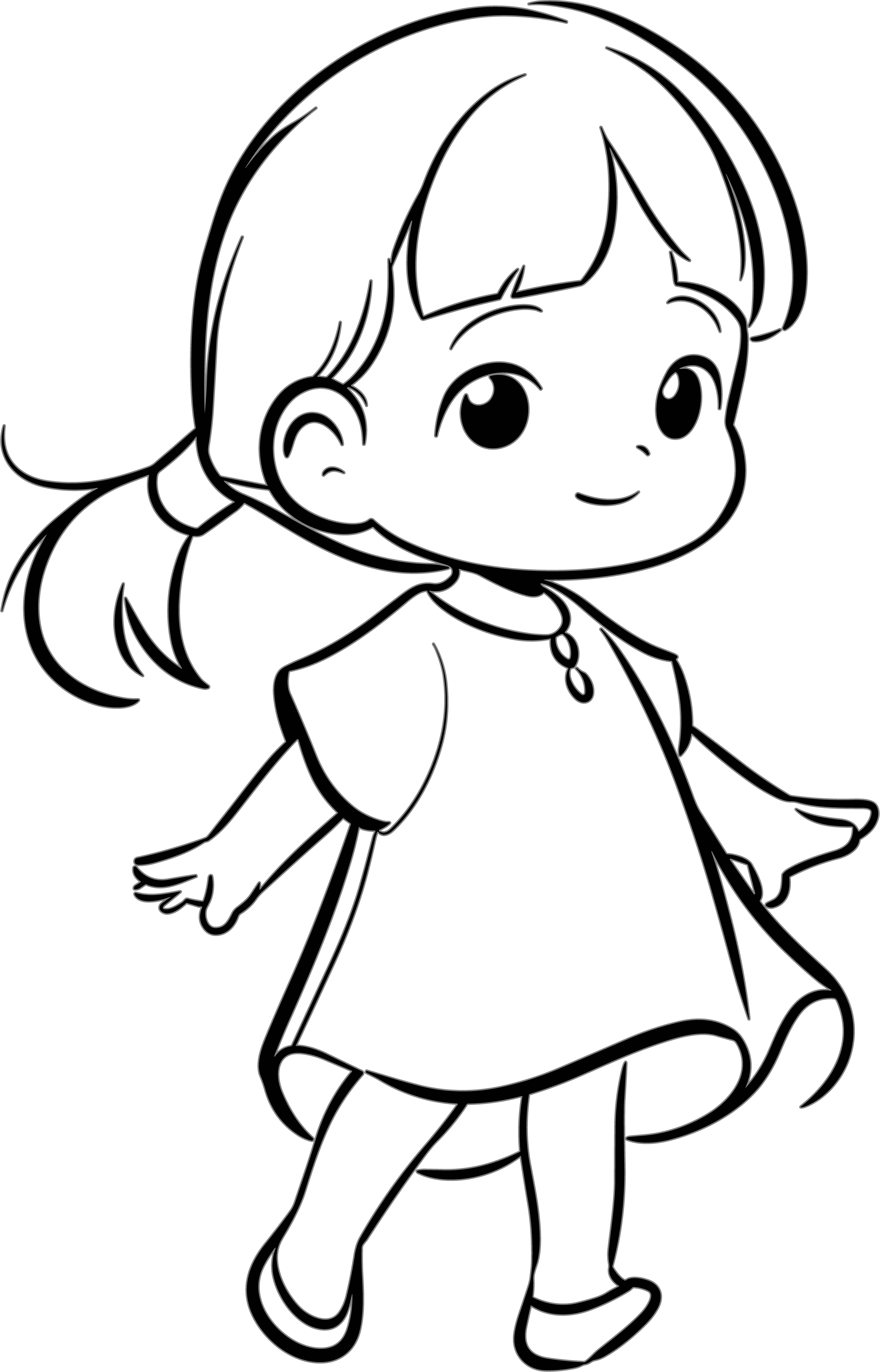 Simple drawing of a little girl