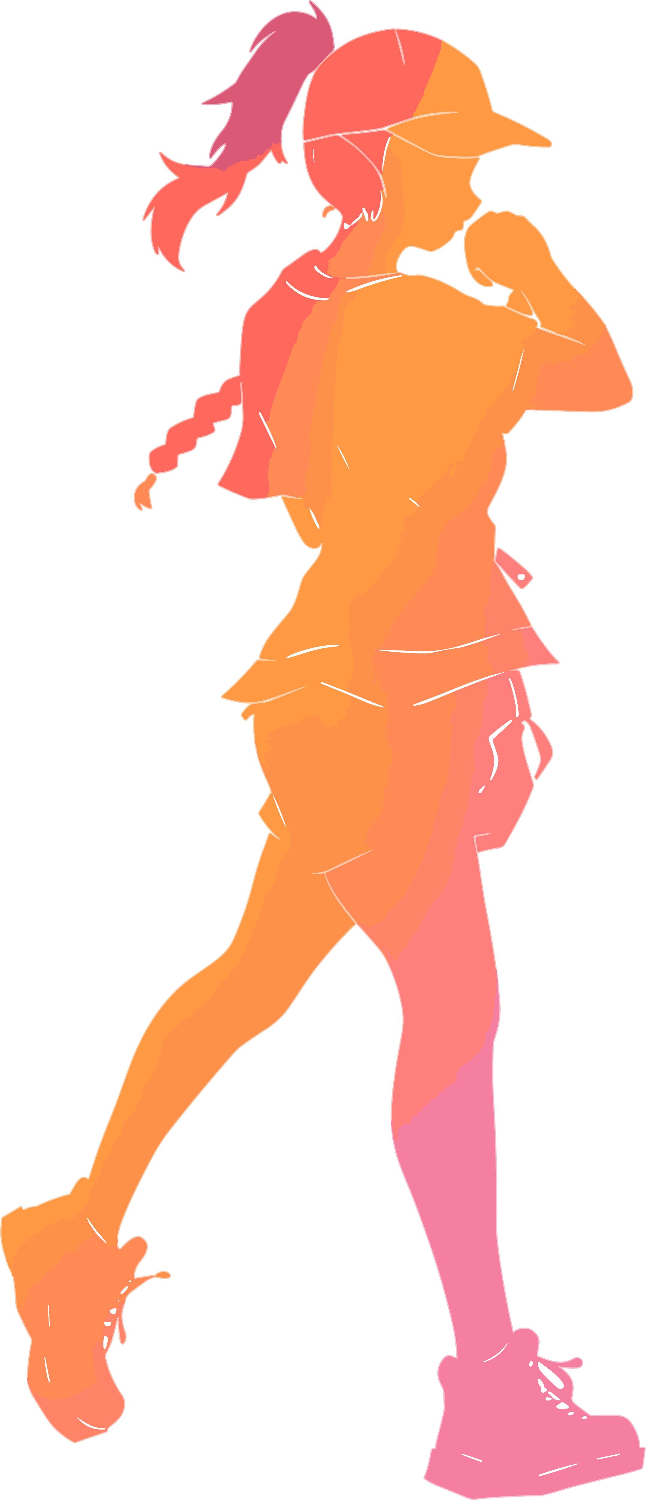 Silhouette graphic design elements of sporty girls