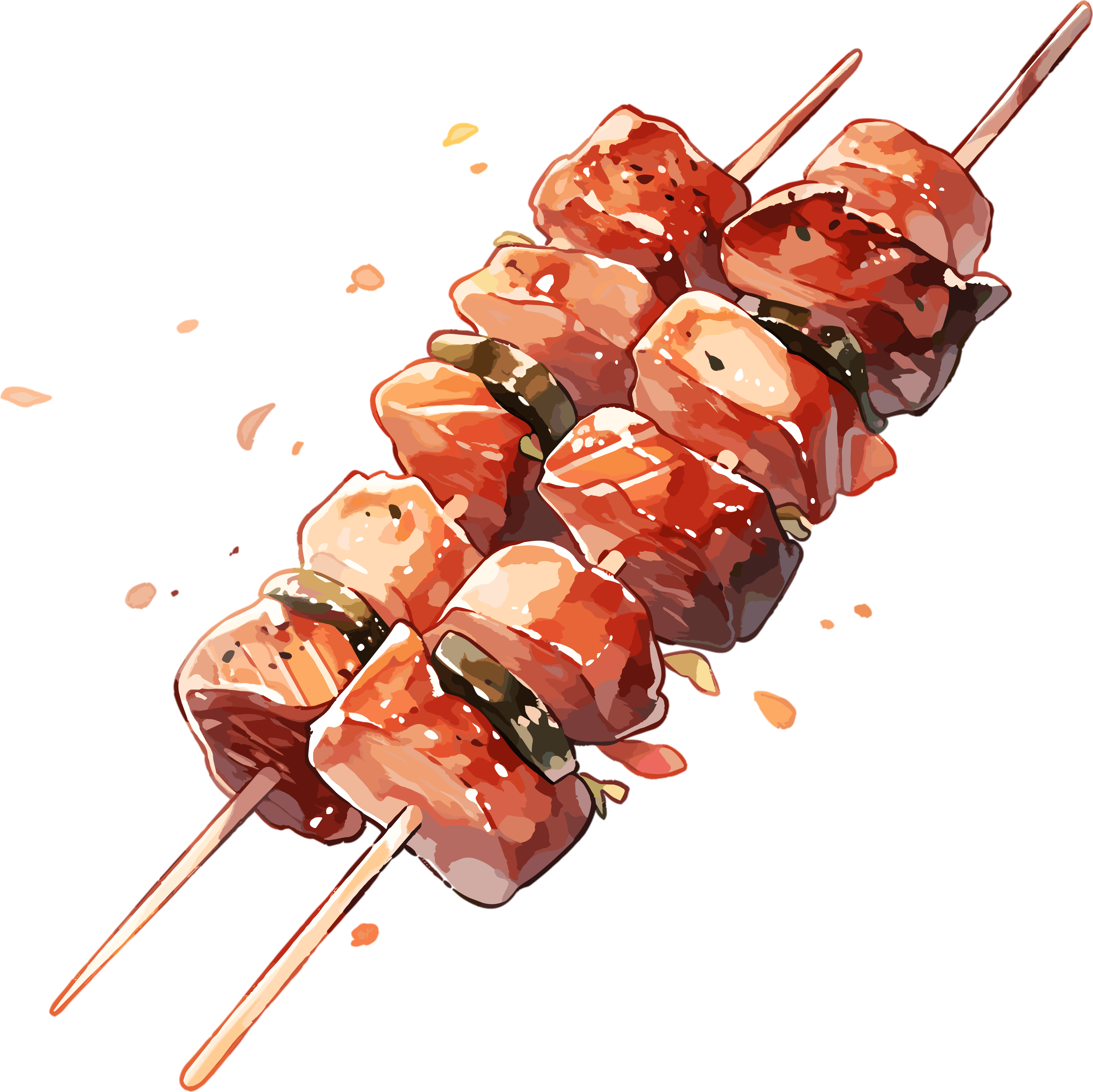 Grilled Skewers Illustration Design Material