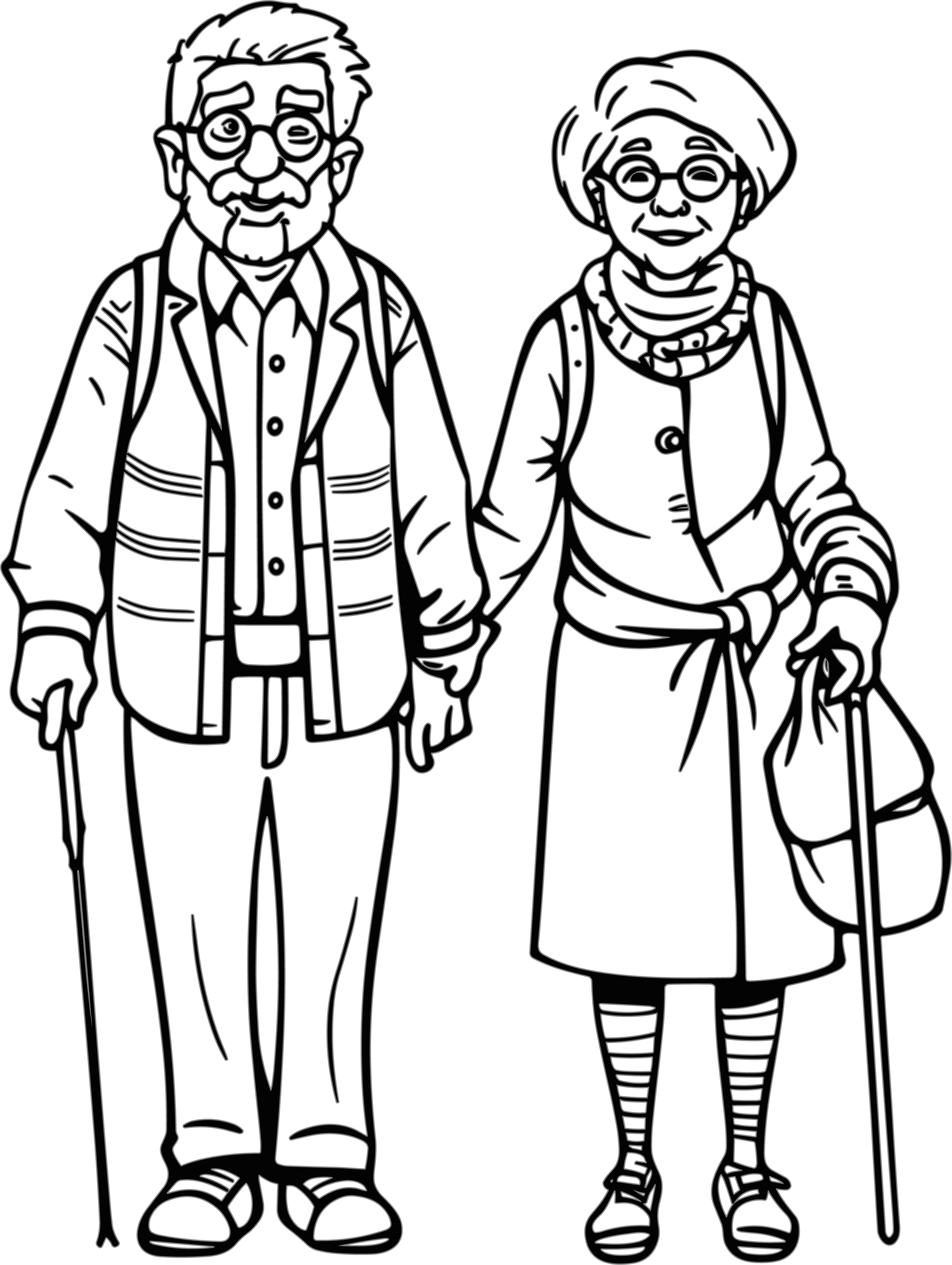 Grandparents Simple Drawing