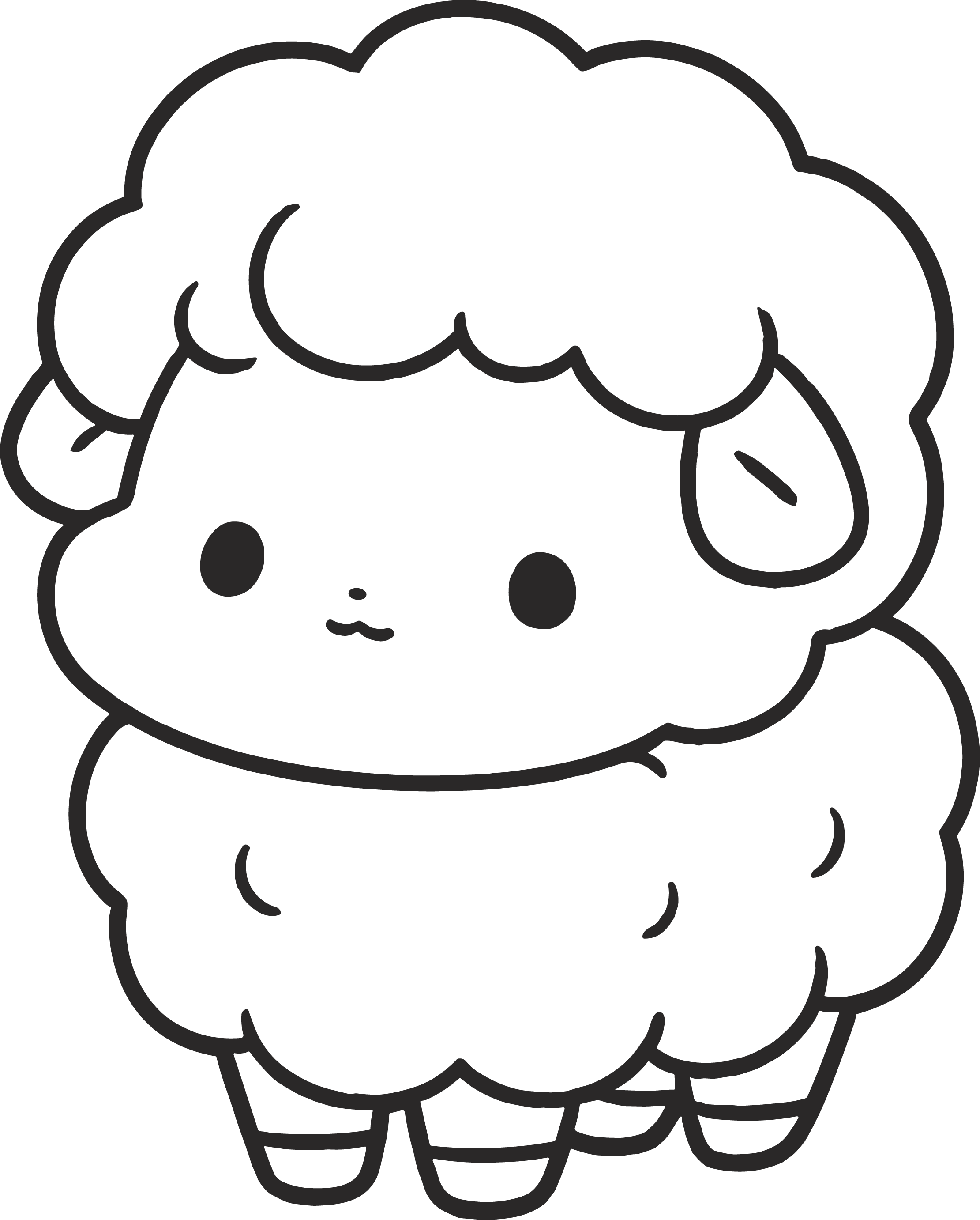 Sheep simple line drawing