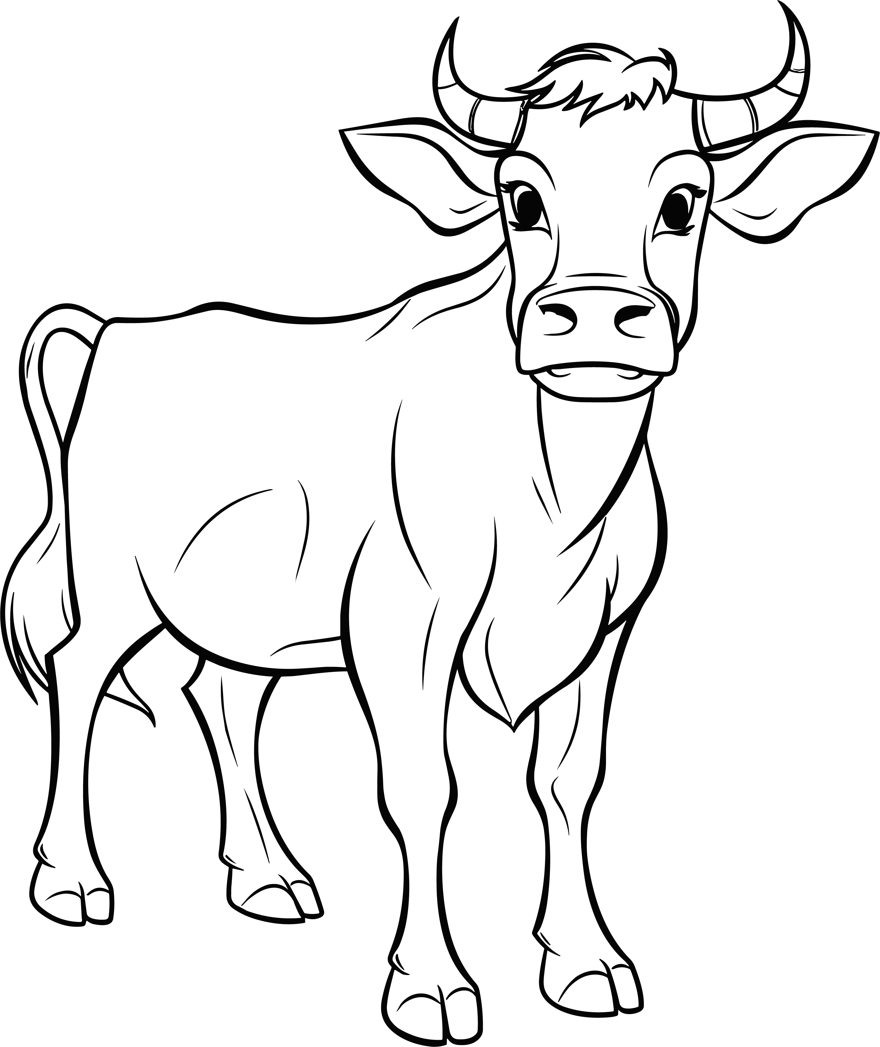 Simple drawing of a cow