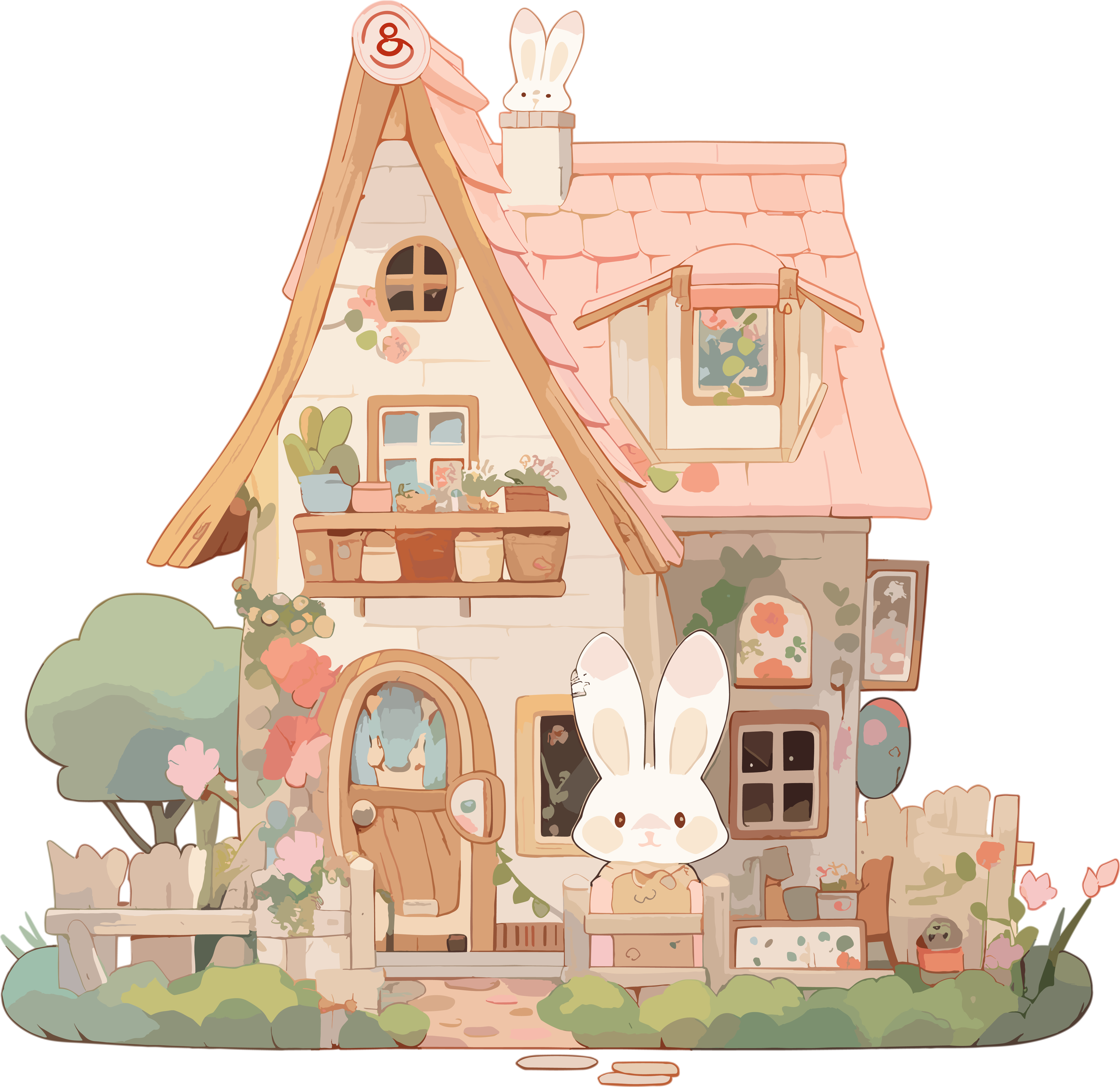 Cute little house illustration