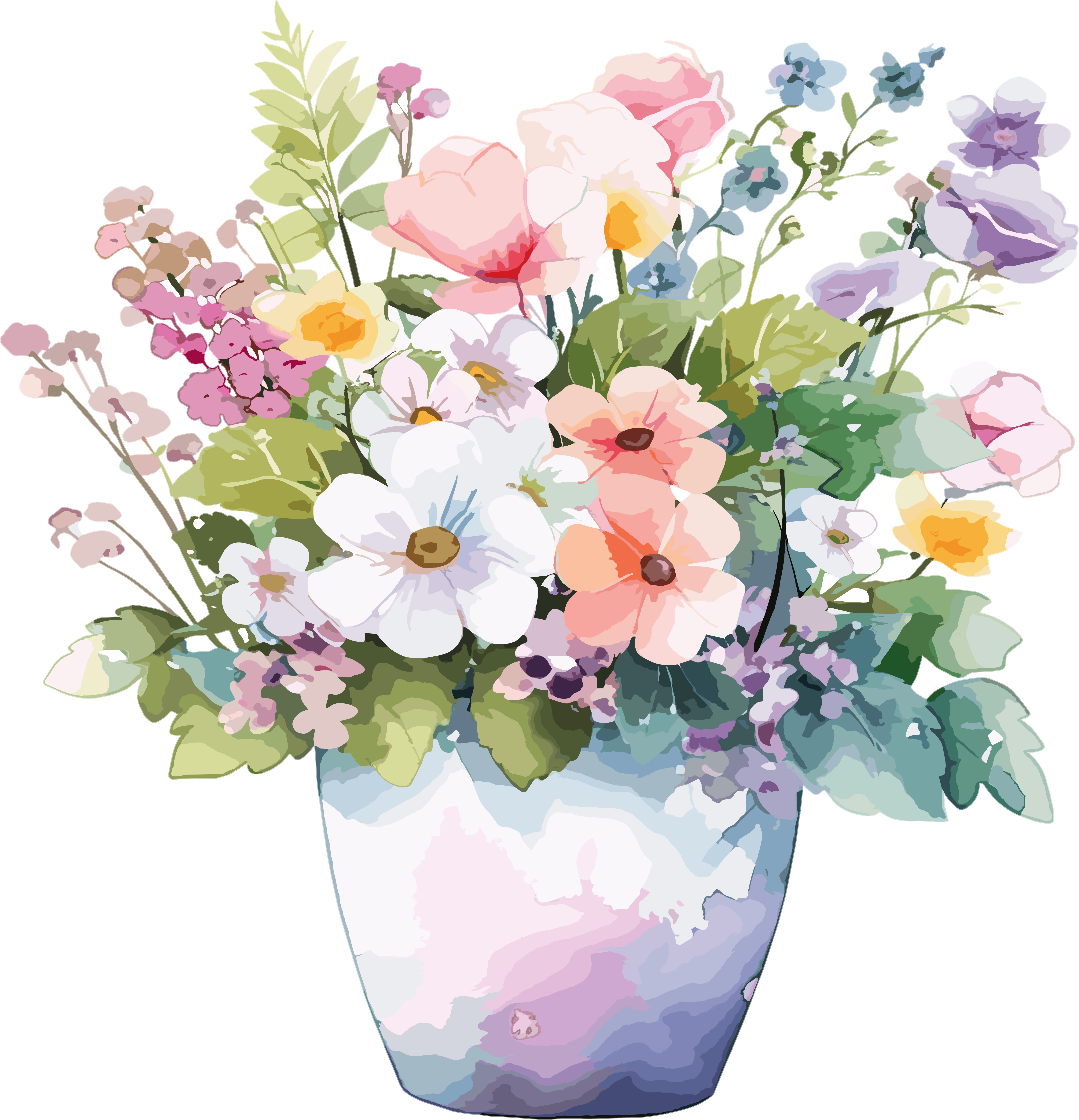 High-definition watercolor floral graphic material