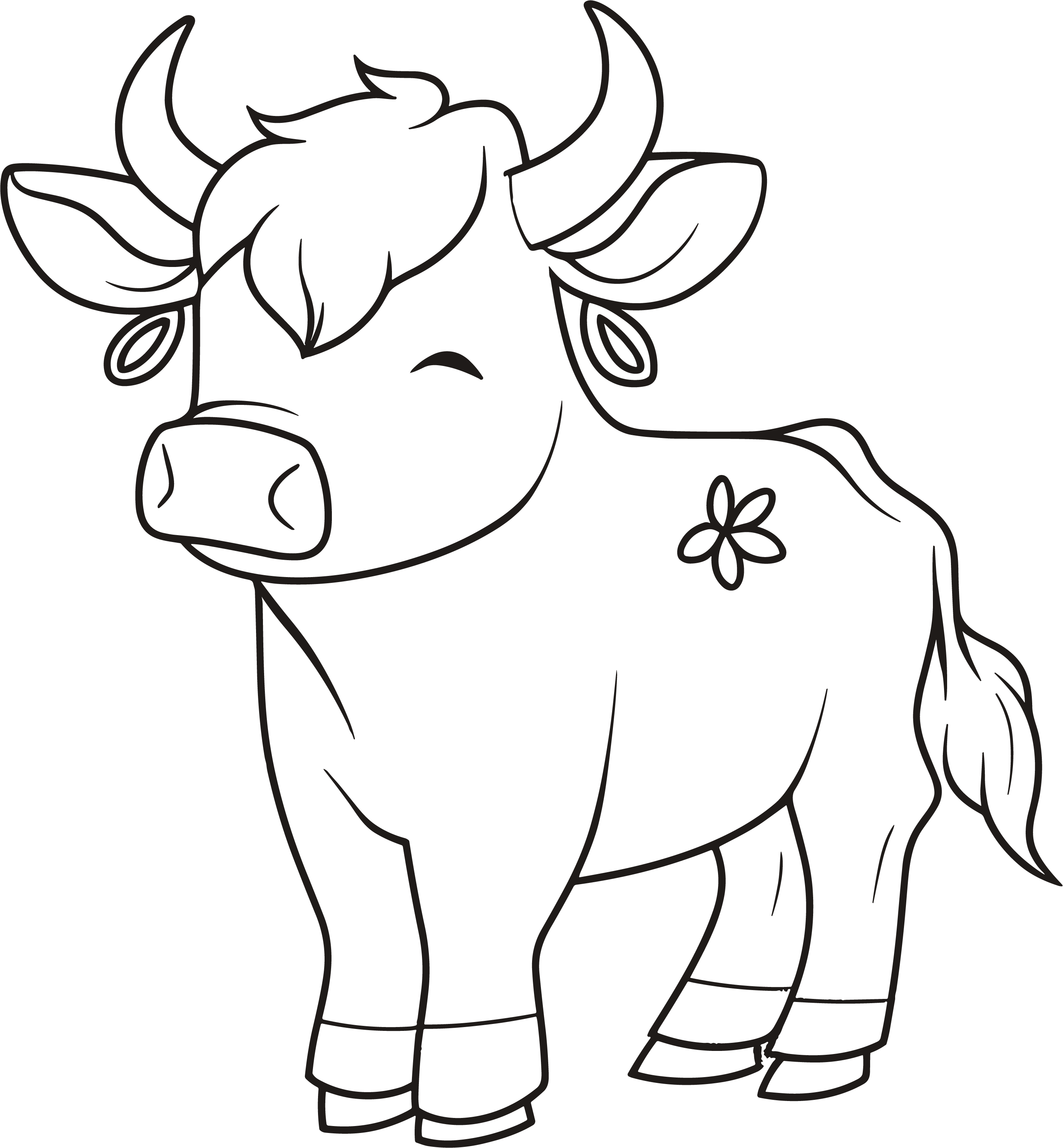 Cute cow year doodle picture collection