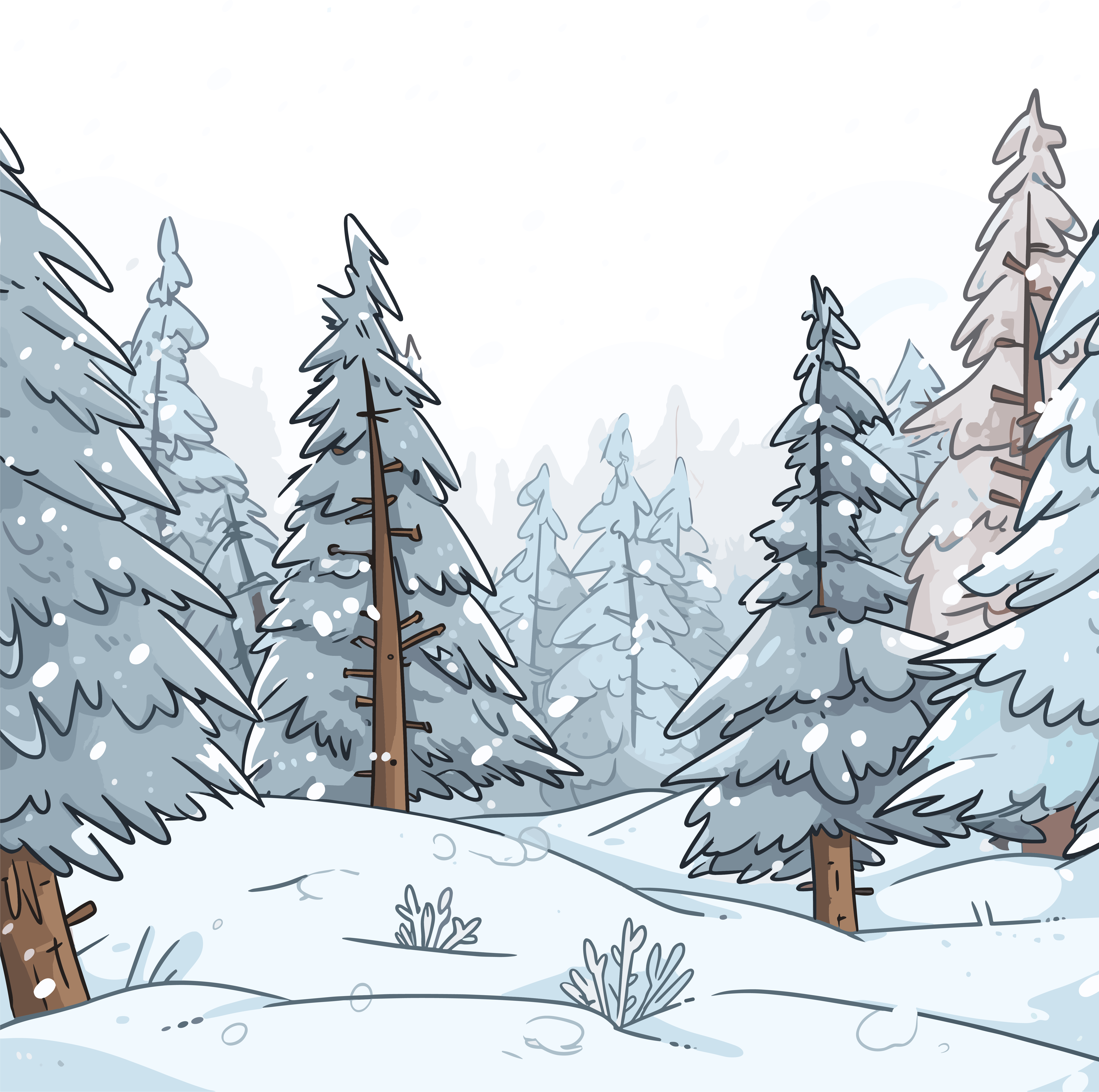 Snow scene PNG transparent background illustration