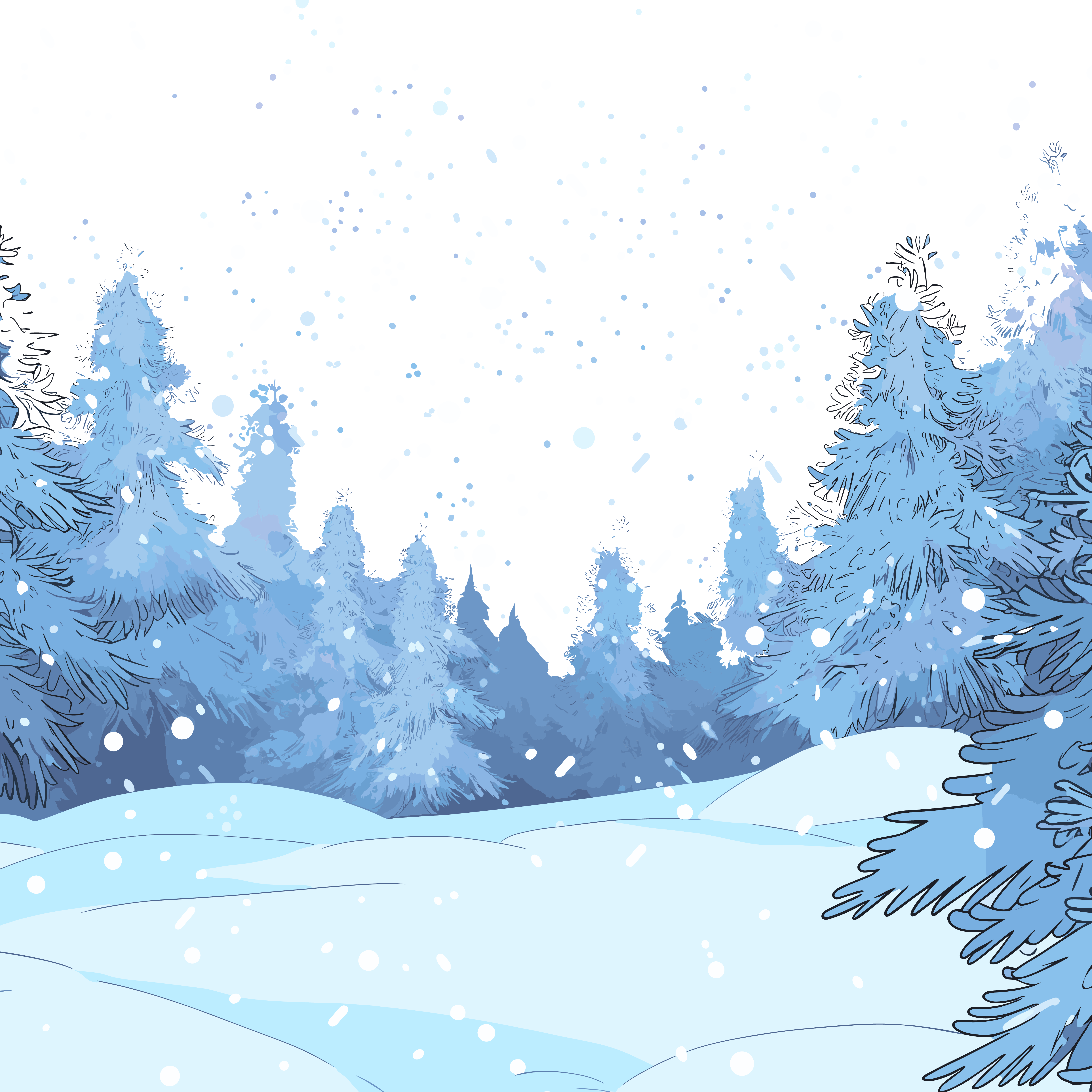 High-definition graphic material of snowy scenery