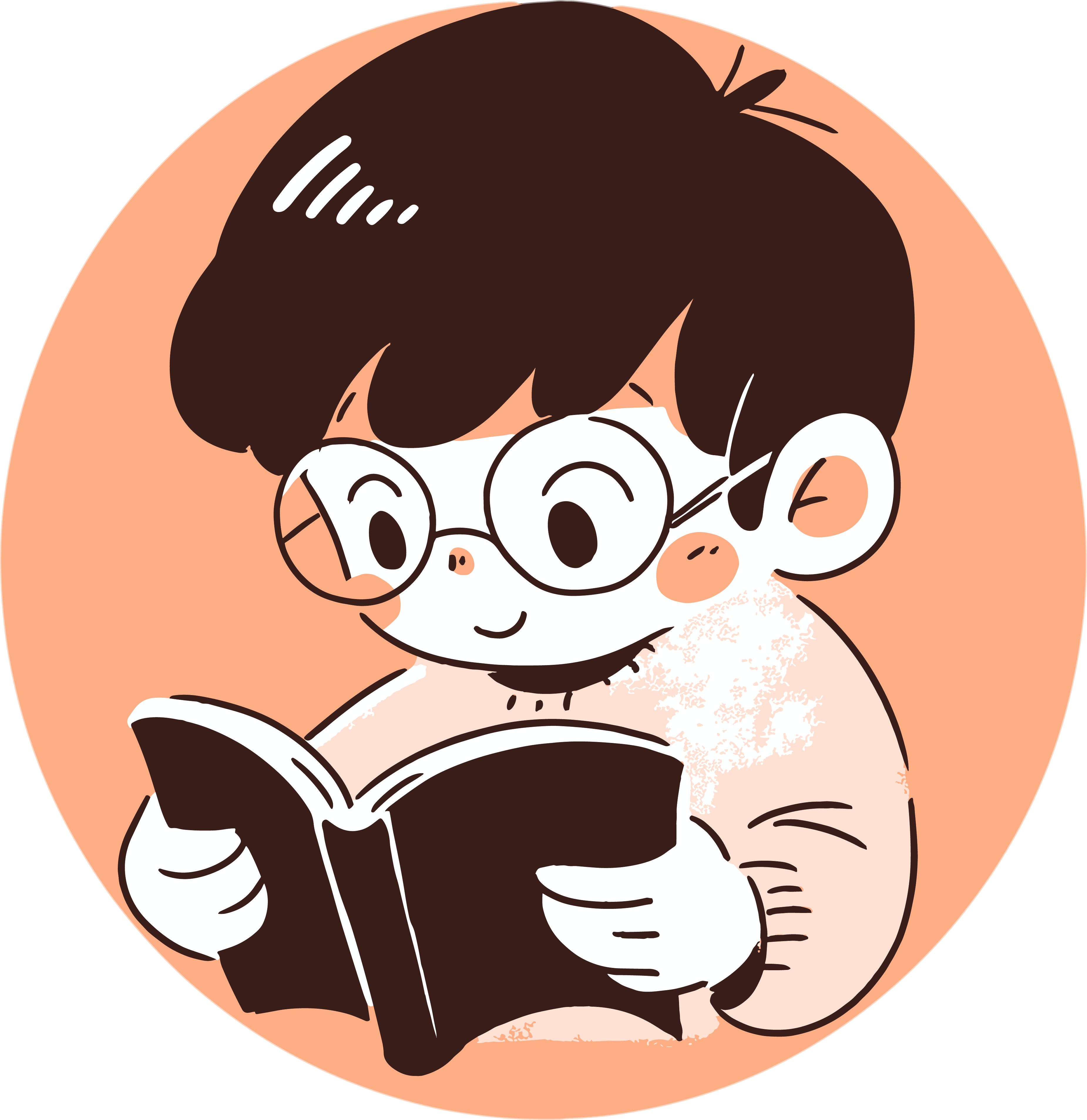 Cartoon reading simple graphic material design elements