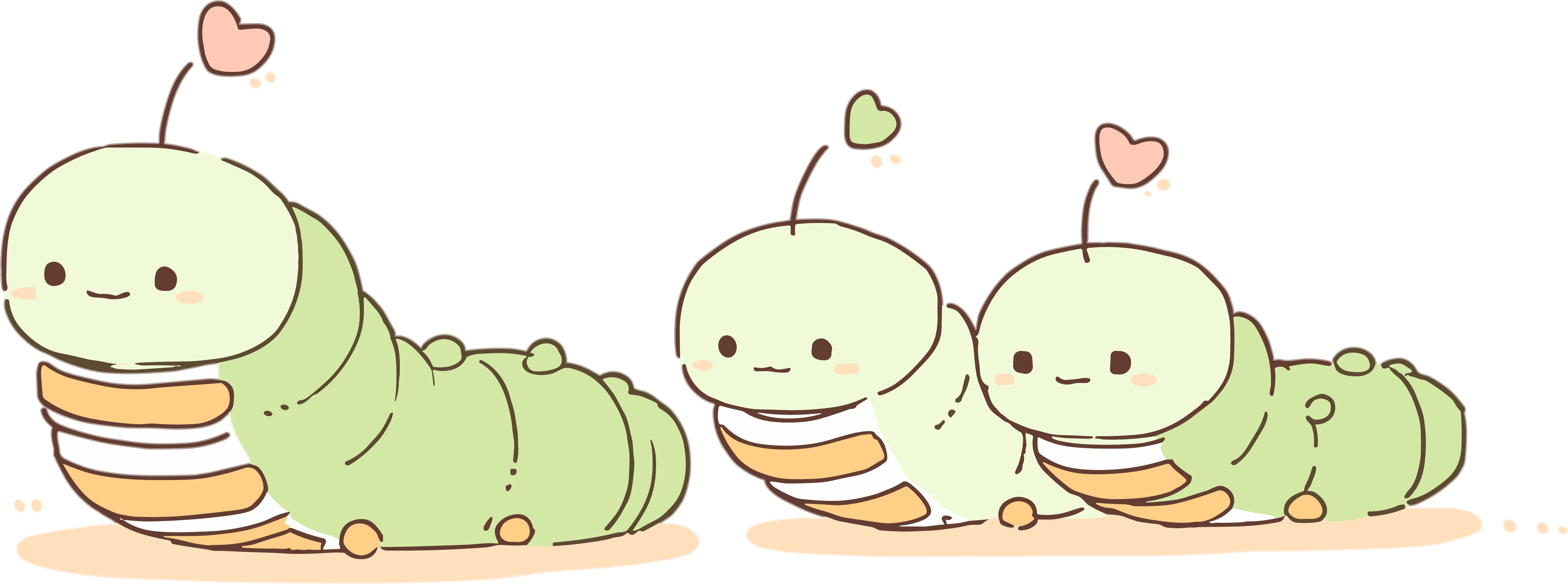 Silkworm hand-drawn pattern materials
