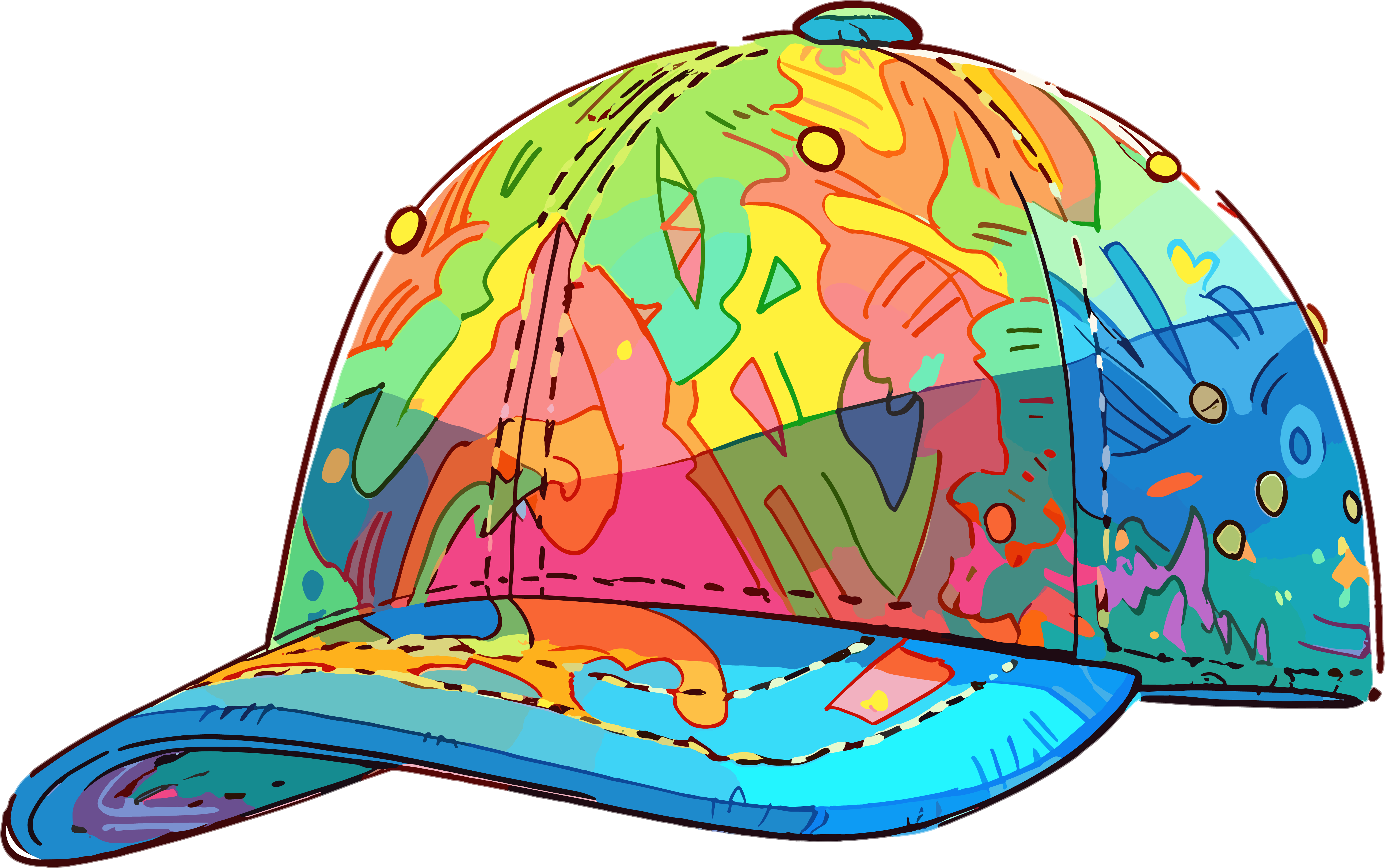 Hat fashion illustration design elements