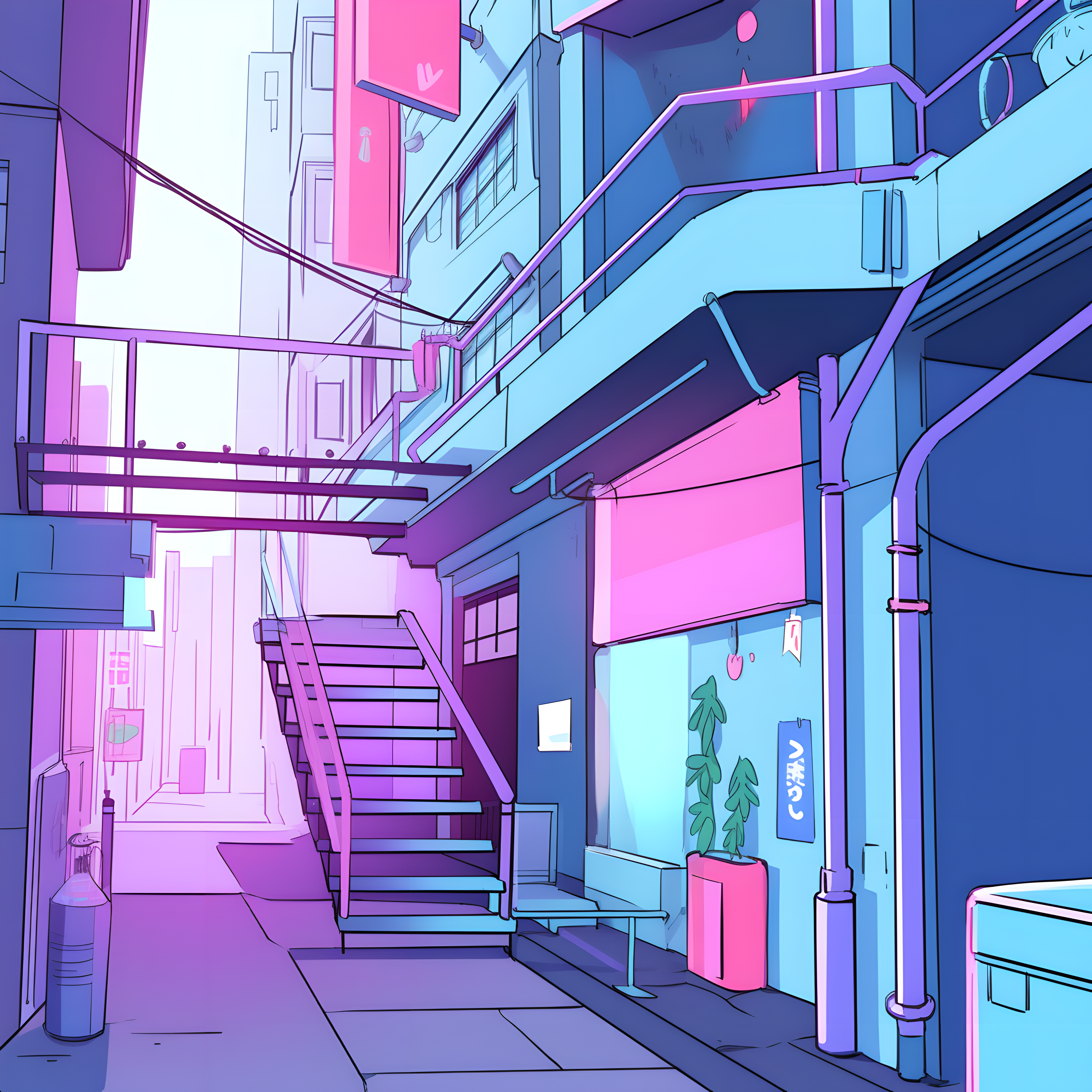 Simple illustration material with a sci-fi background