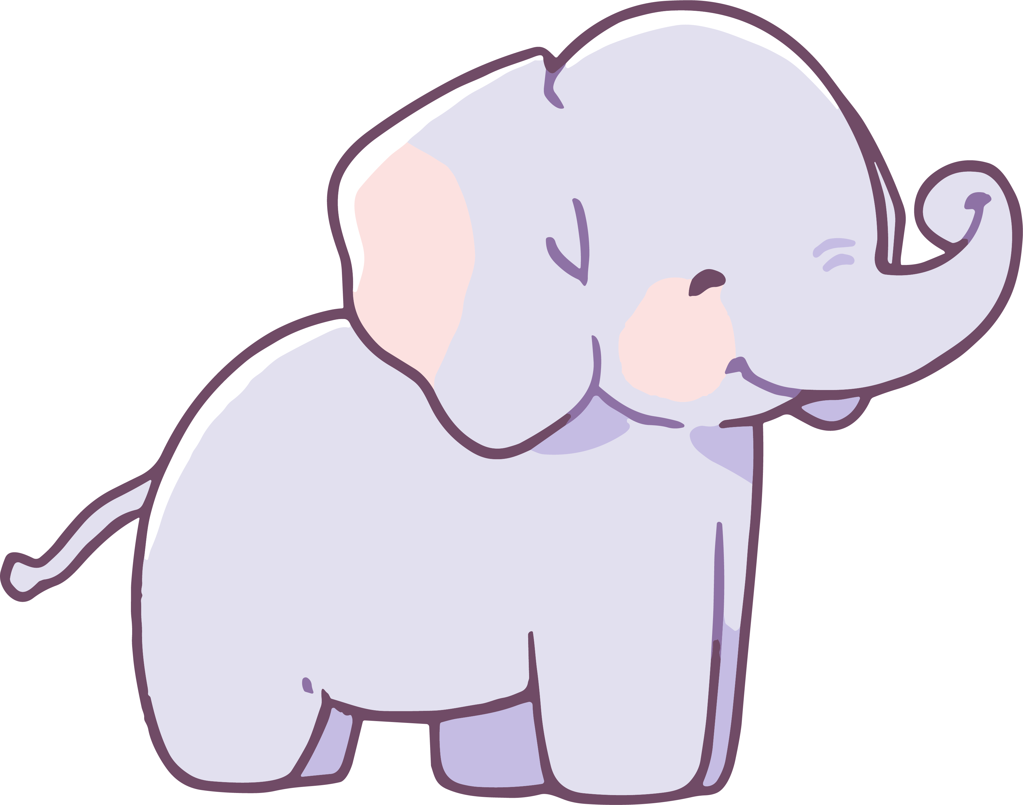 Elephant cartoon commercial design elements