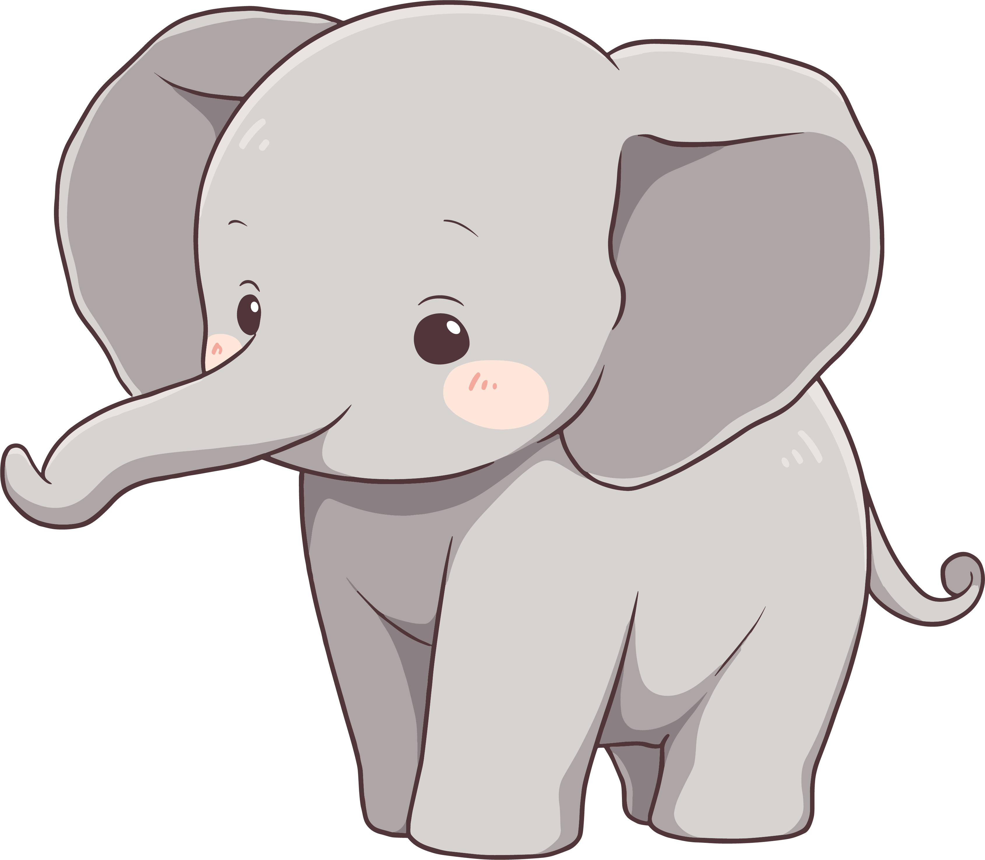 Elephant cartoon illustration material