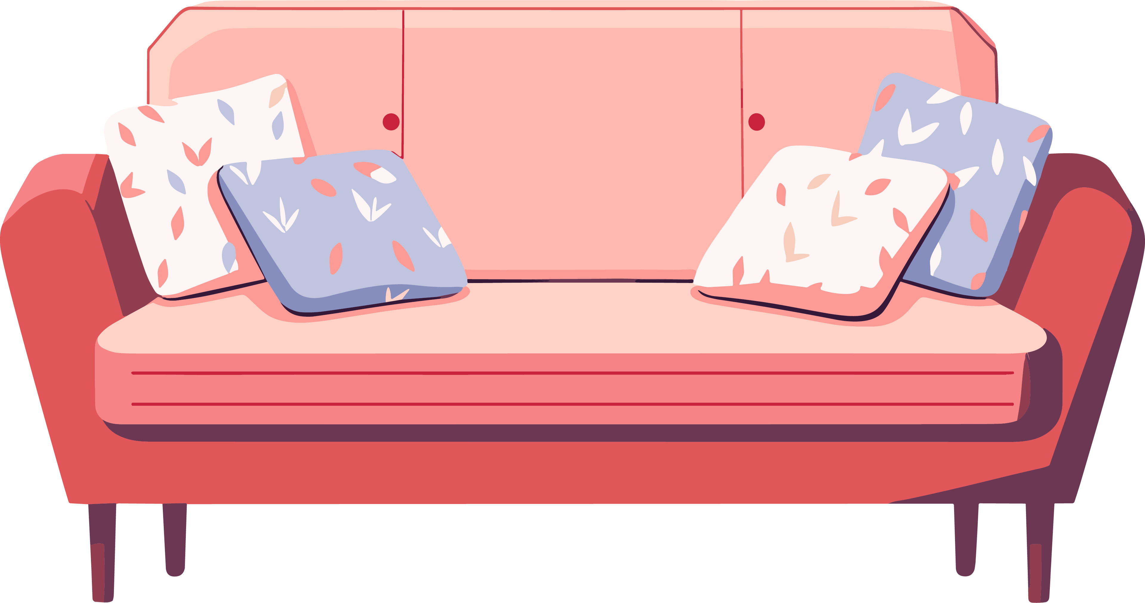Sofa flat illustration material