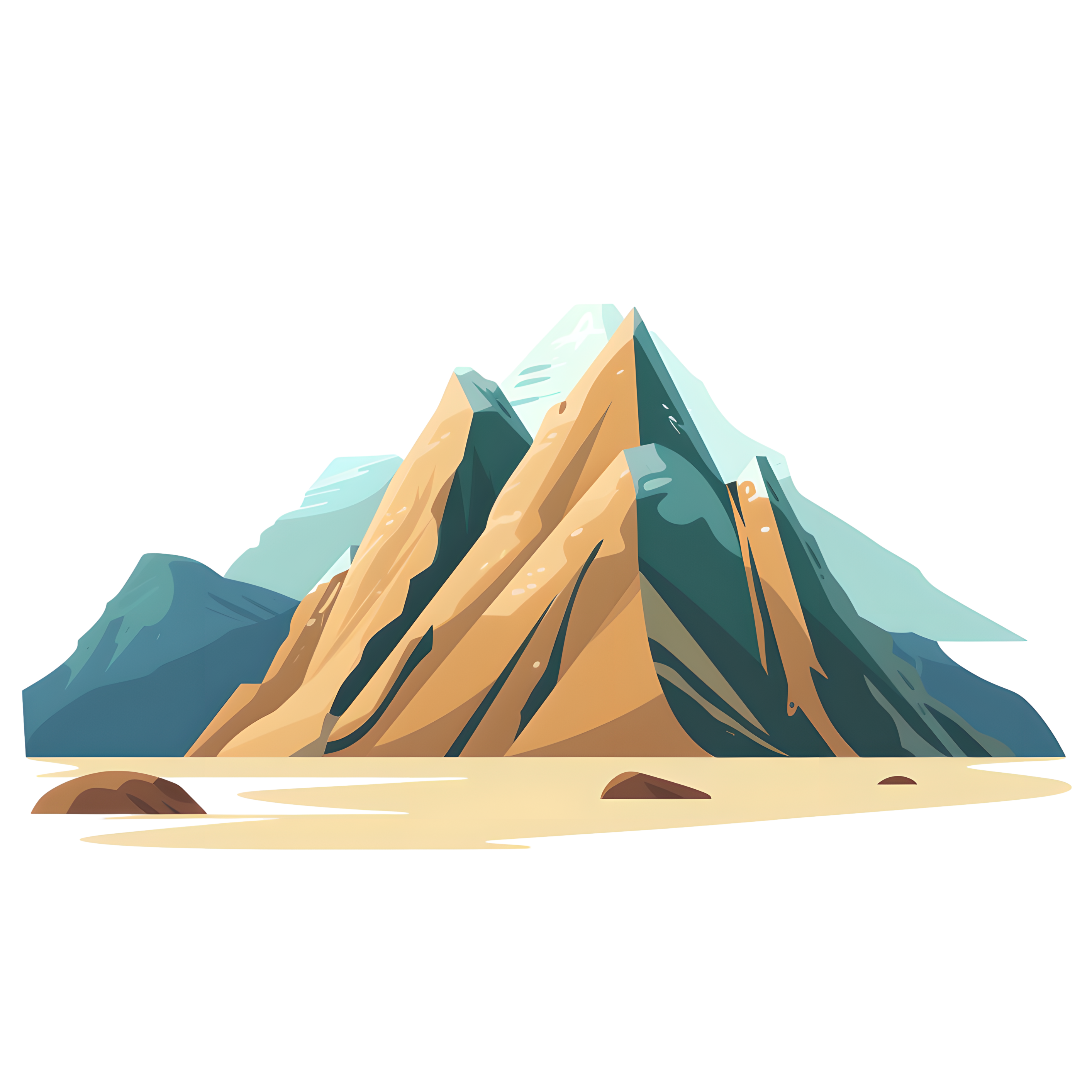 Mountain peak natural landscape illustration