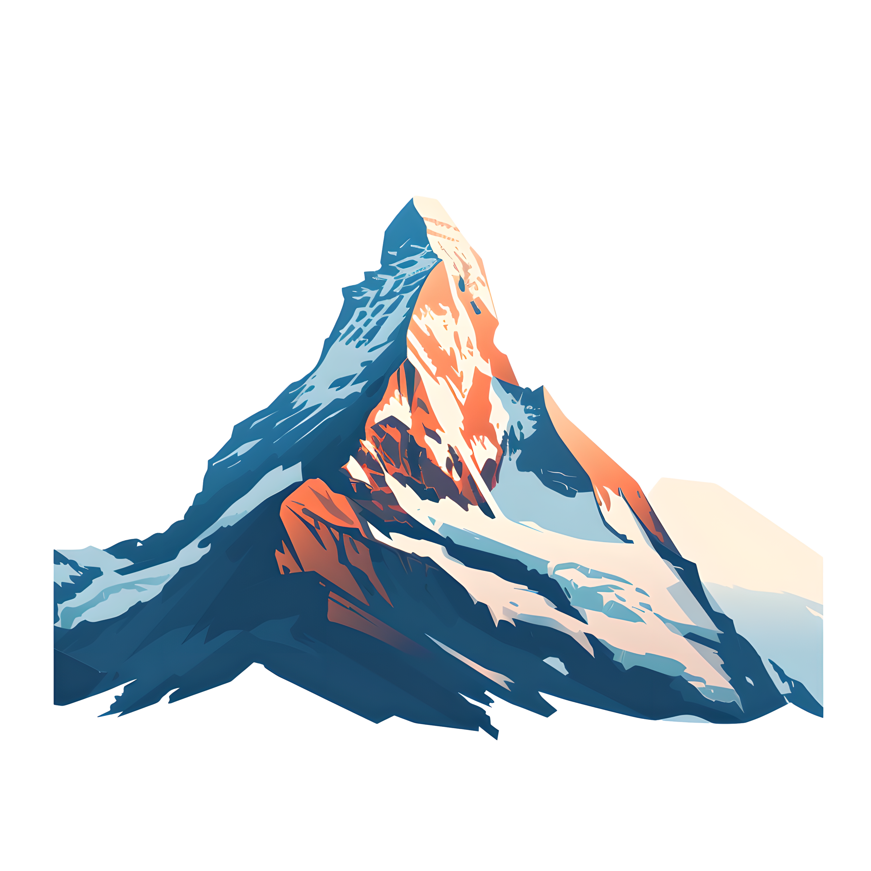 Mountain peak landscape illustration material