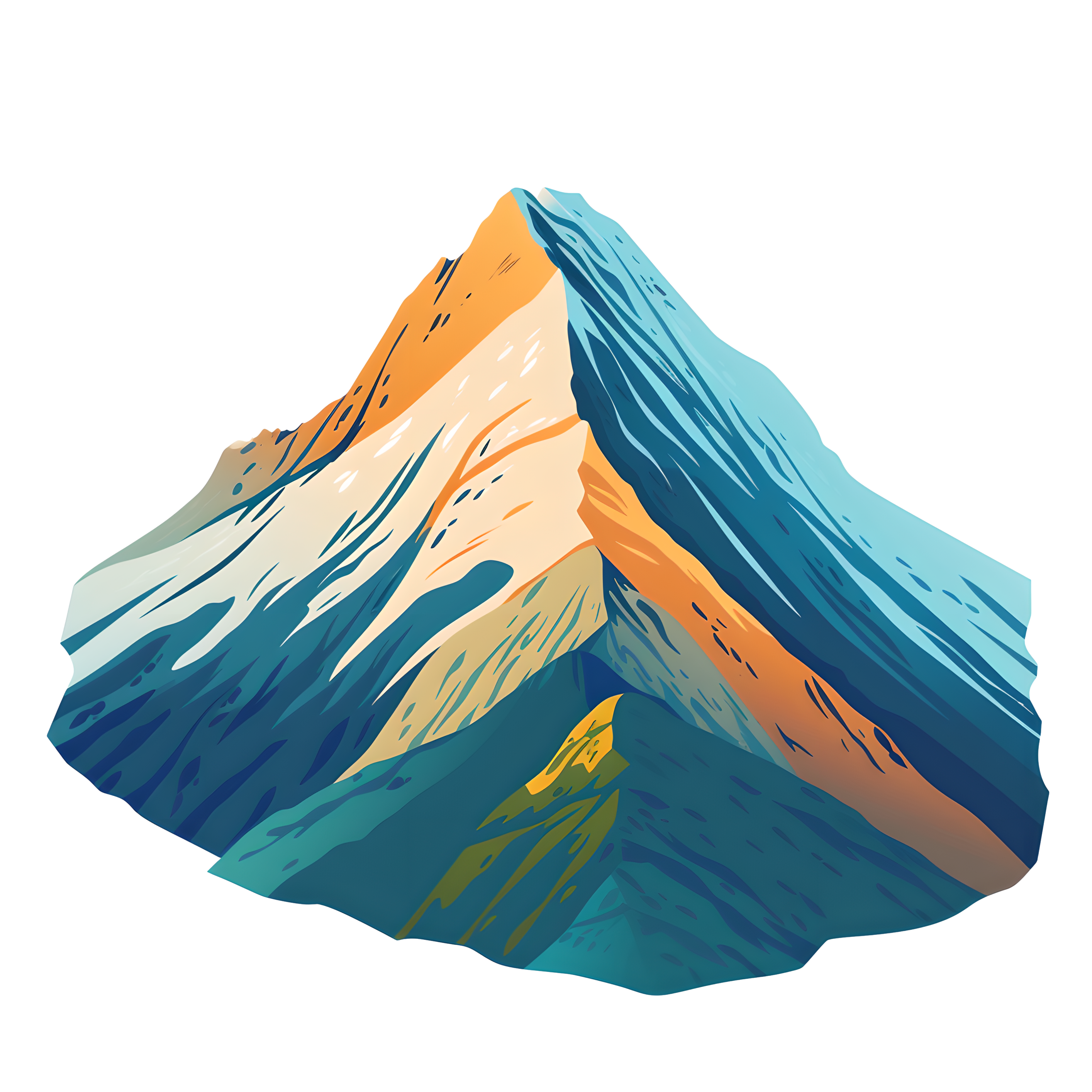 Mountain peak transparent background material