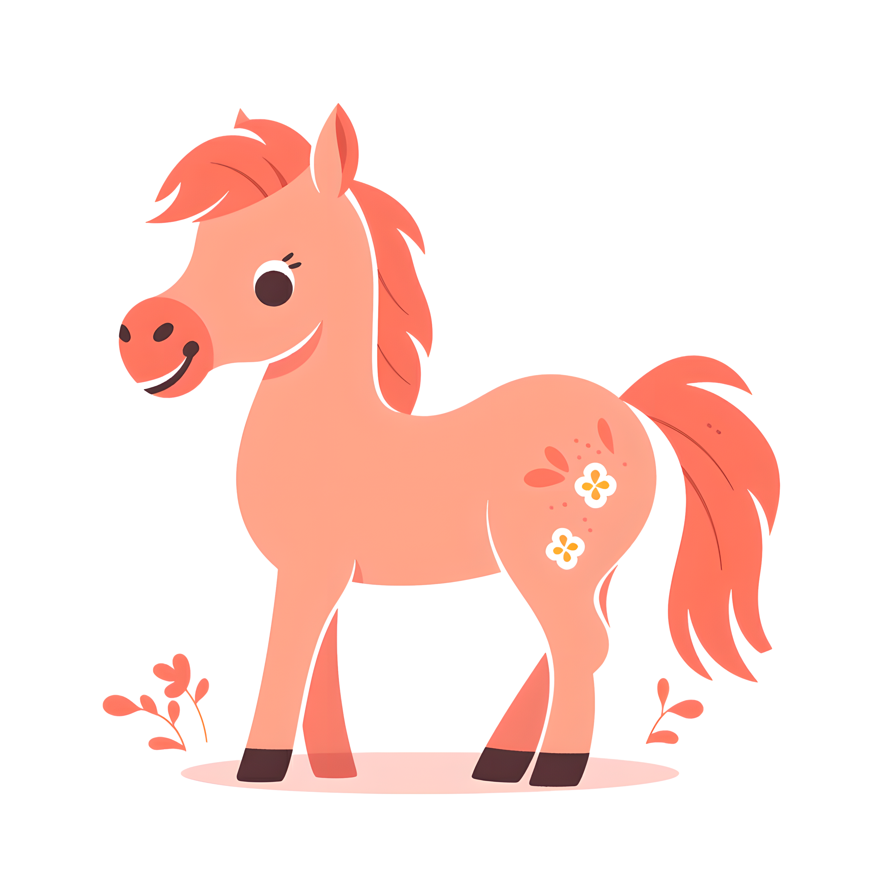 Cartoon horse pattern material