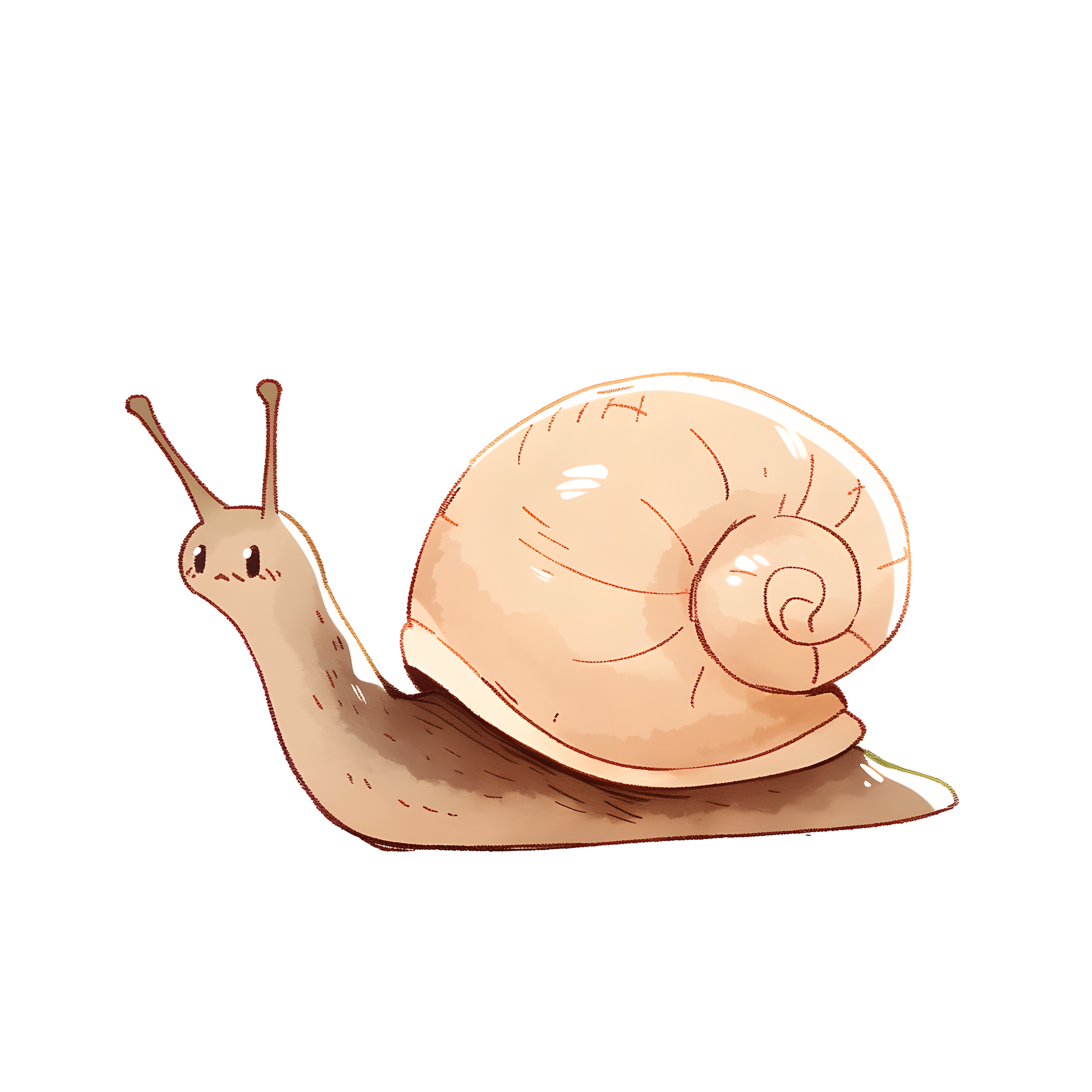 Snail cartoon transparent background material