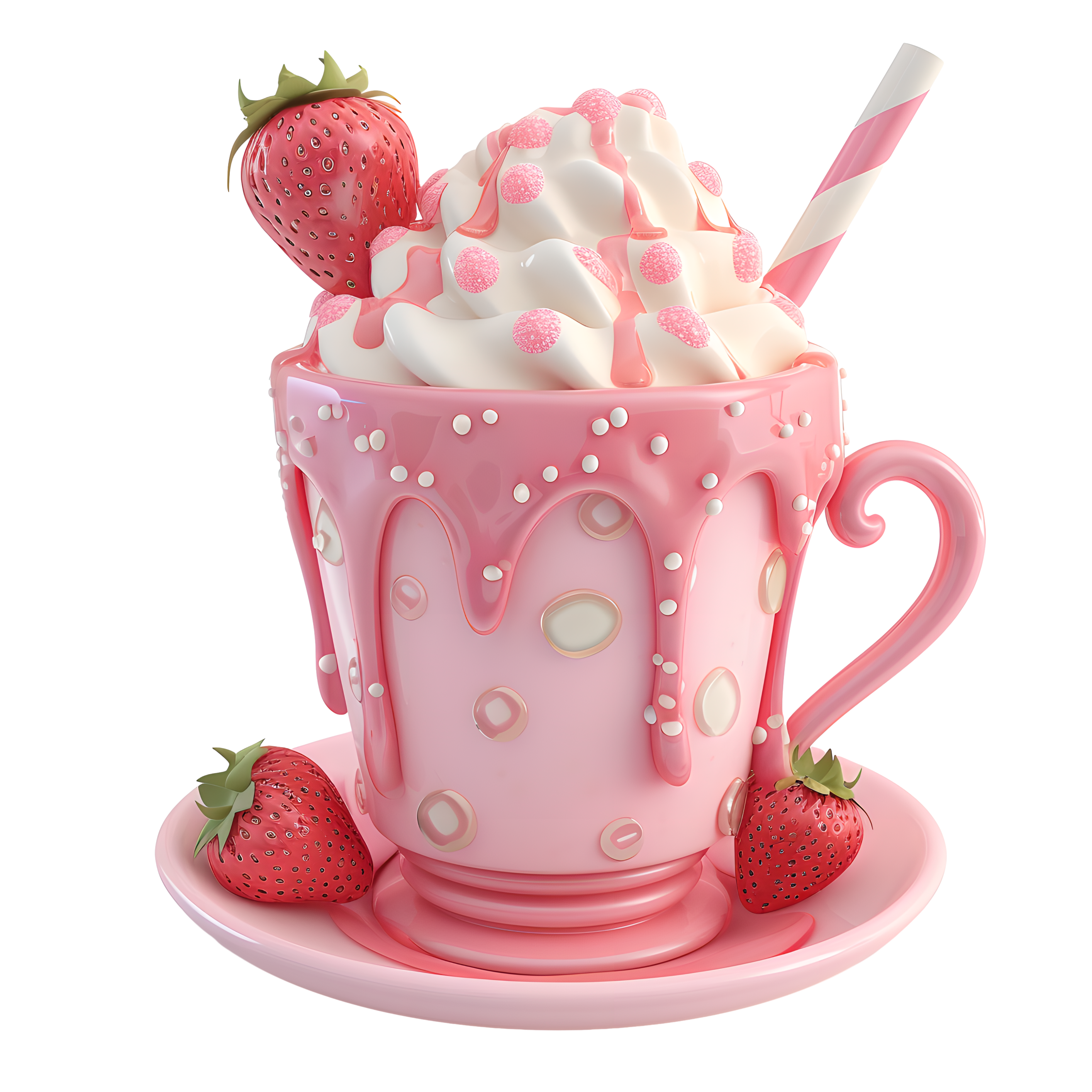 3D Cute Style Milk Tea Material