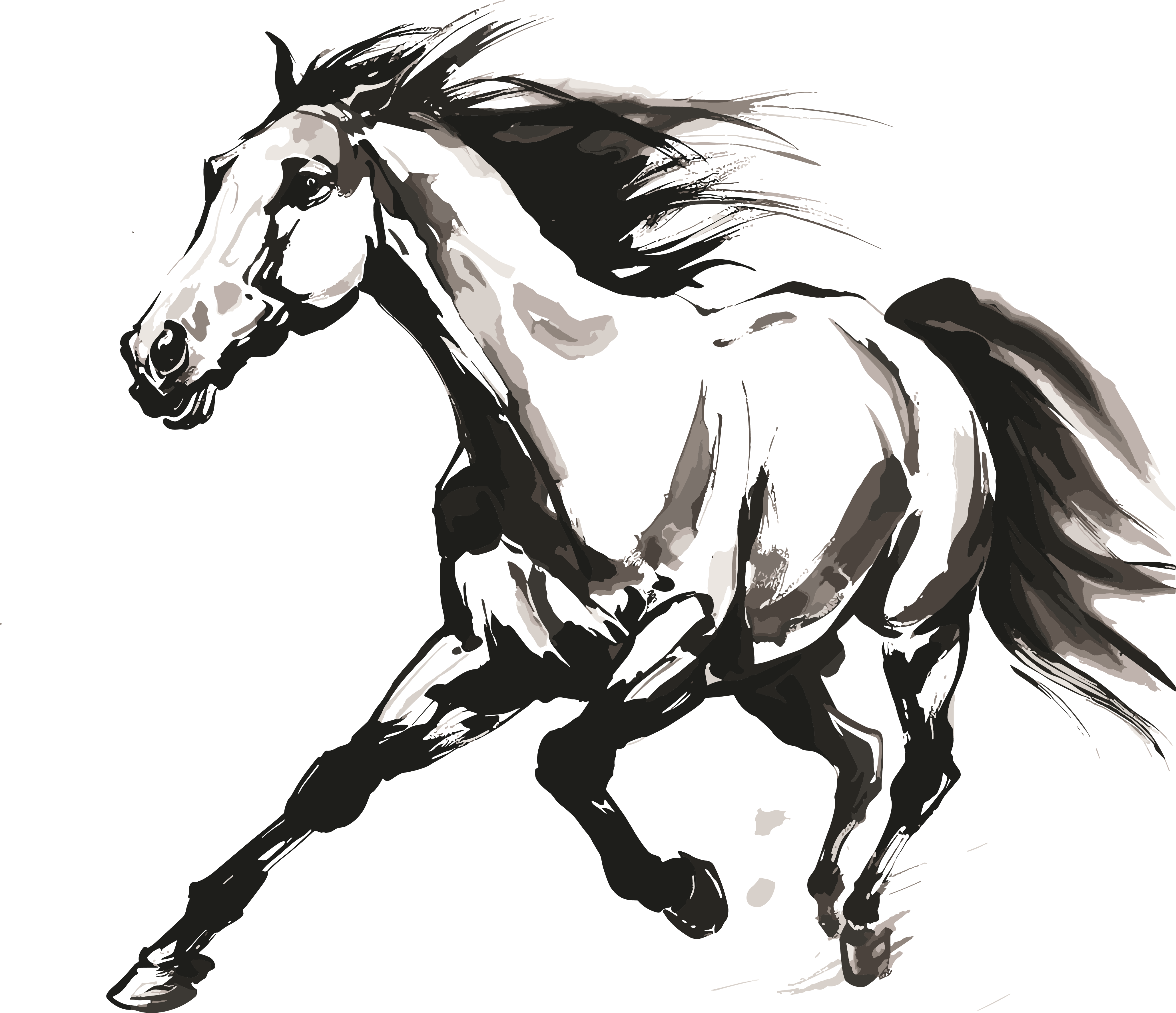 Galloping Horse Simple Sketch Material