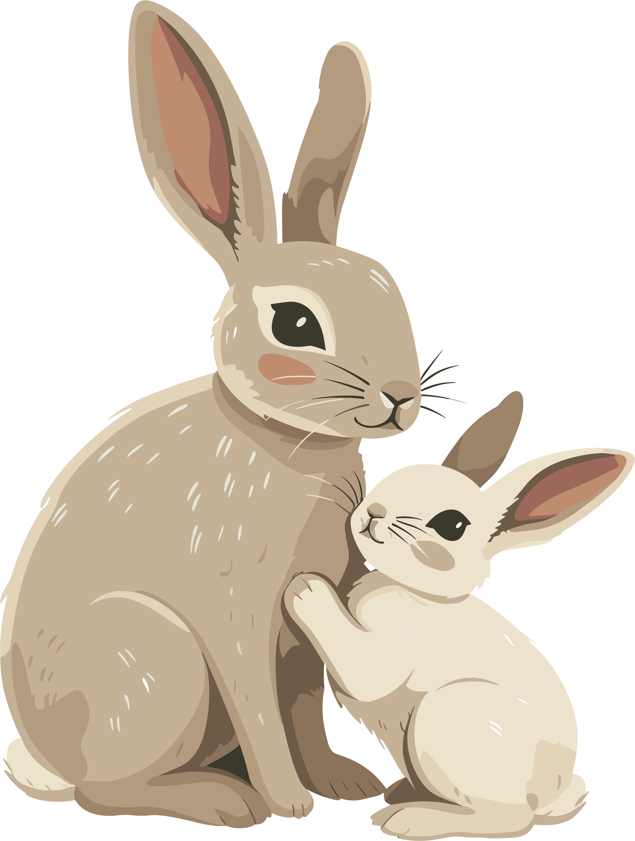 Rabbit Mom Cartoon PNG Material
