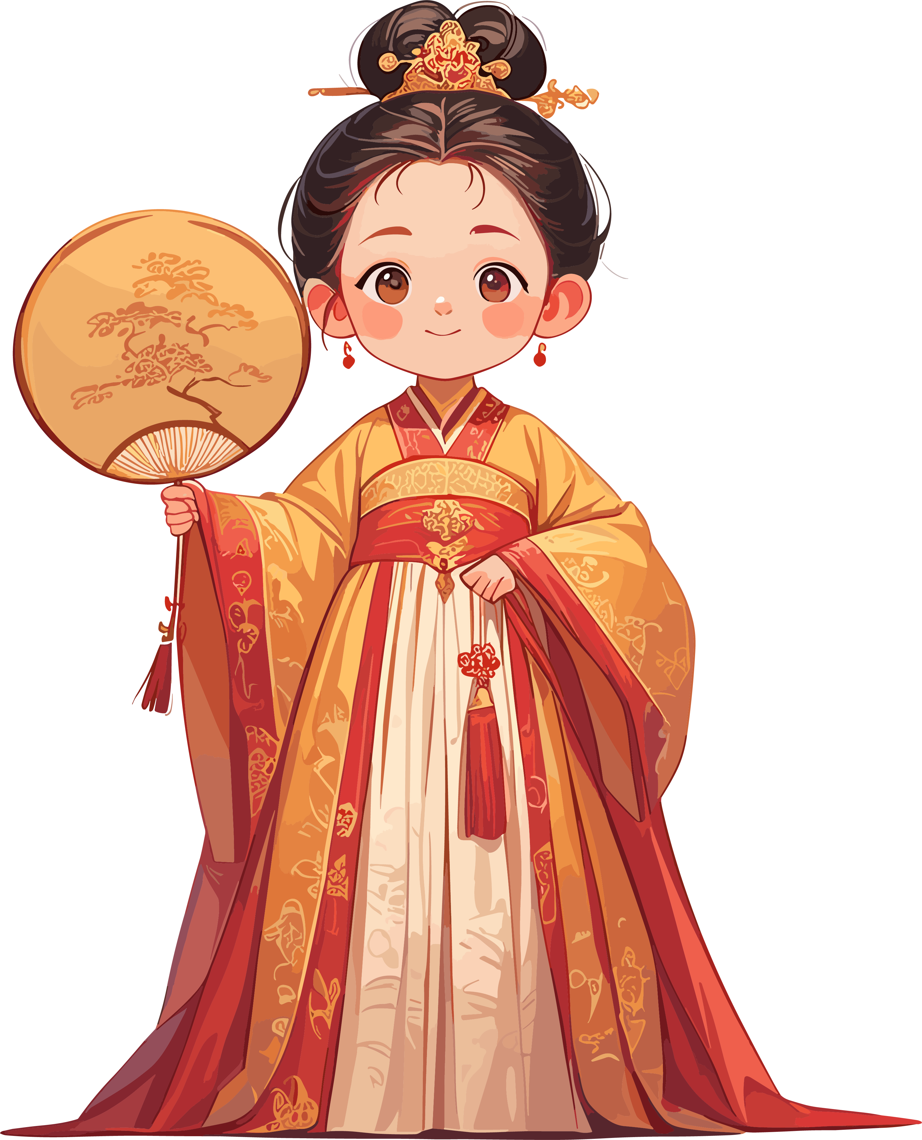 Beautiful illustration of a child in ancient style