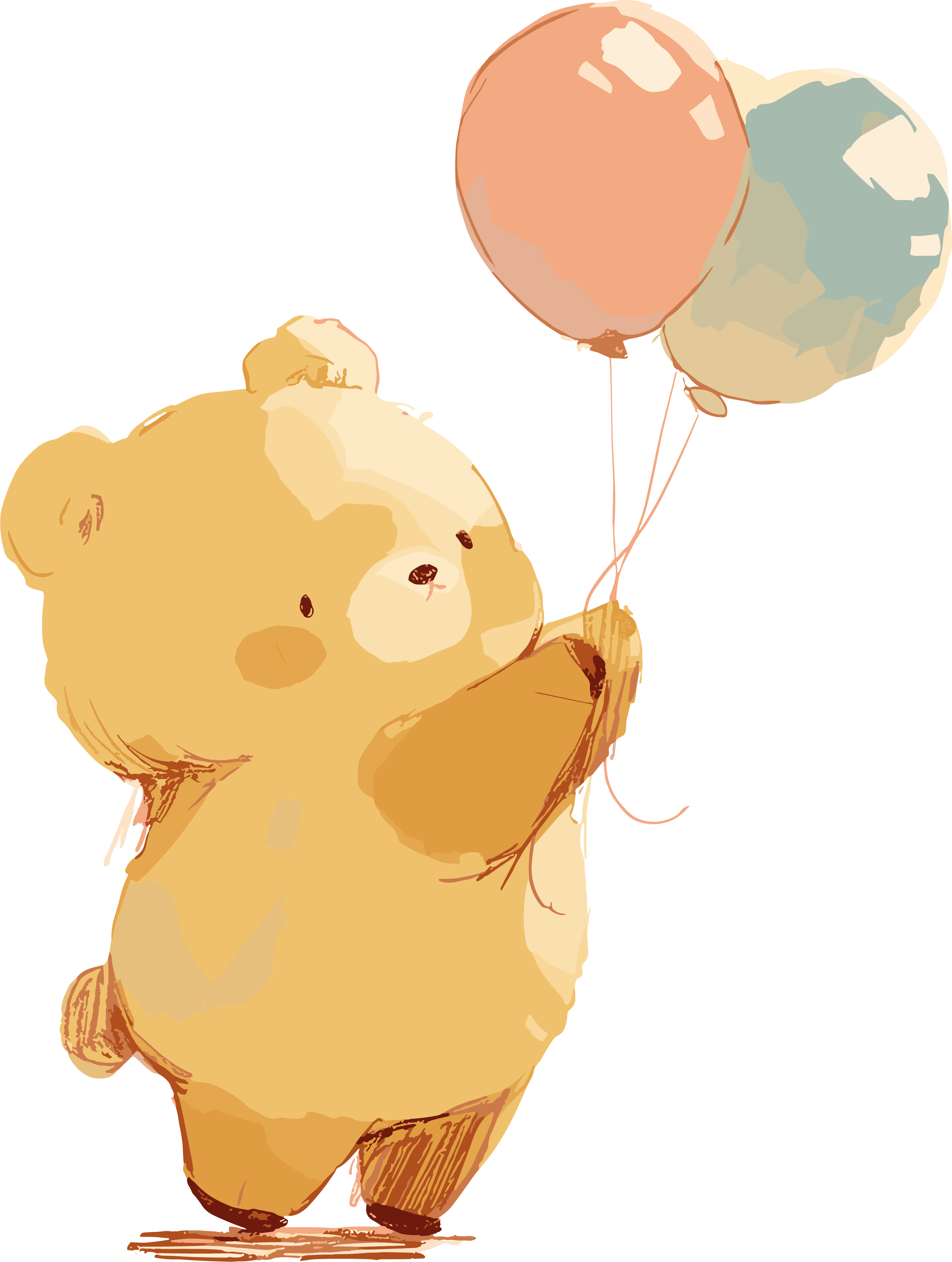 Illustration of a bear holding a balloon