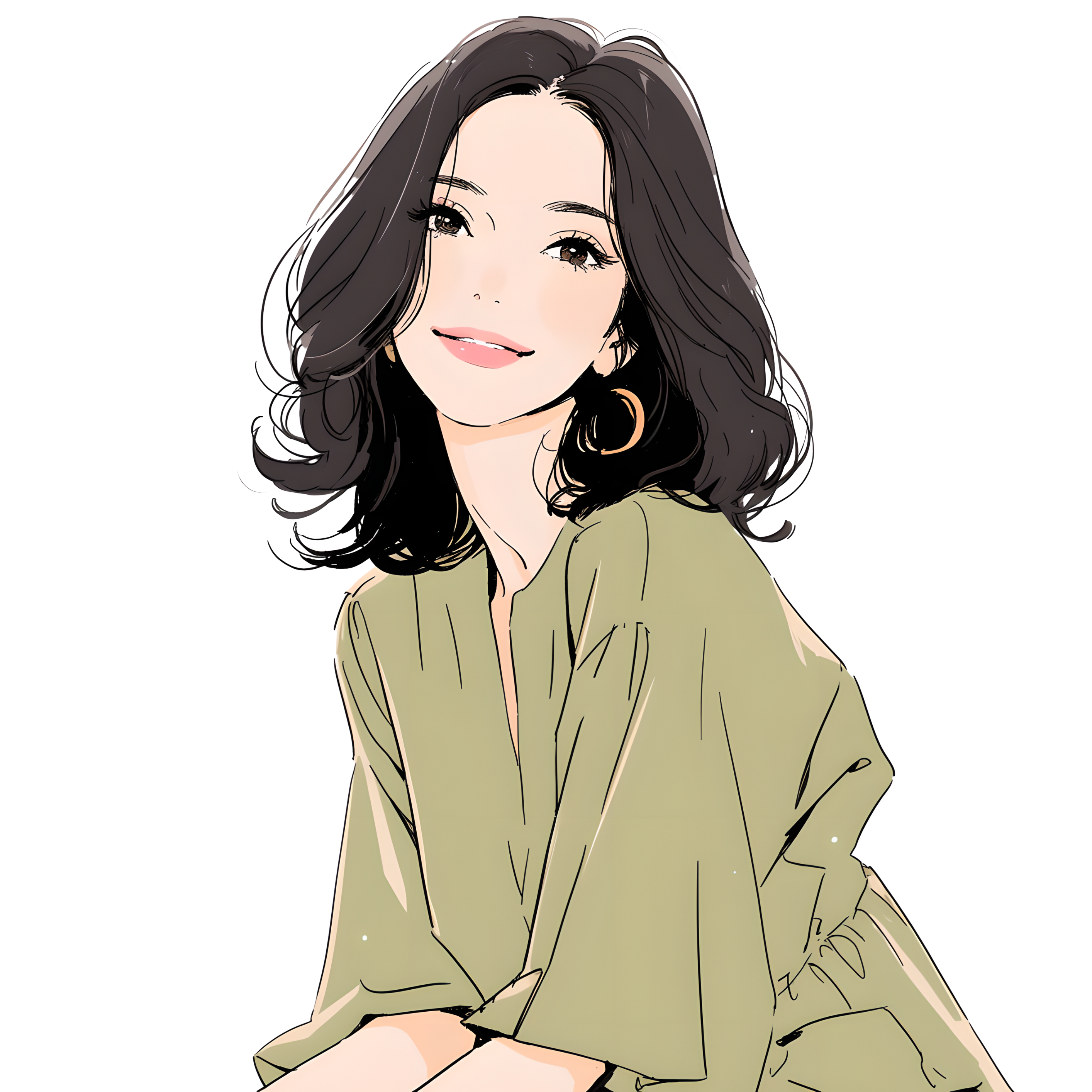 Charming Women's Simple Dress Illustration