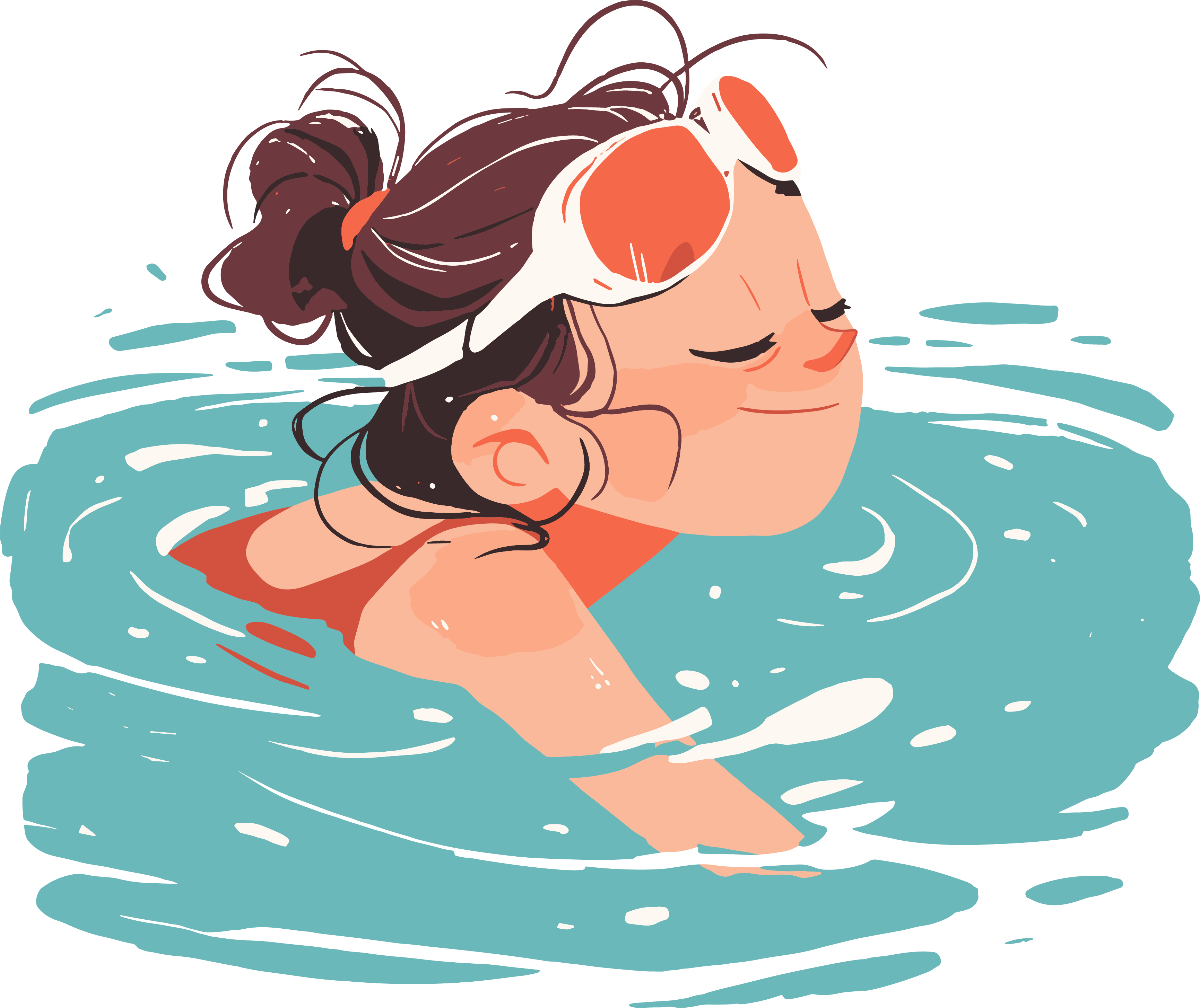 Swim Girl Commercial Use Material
