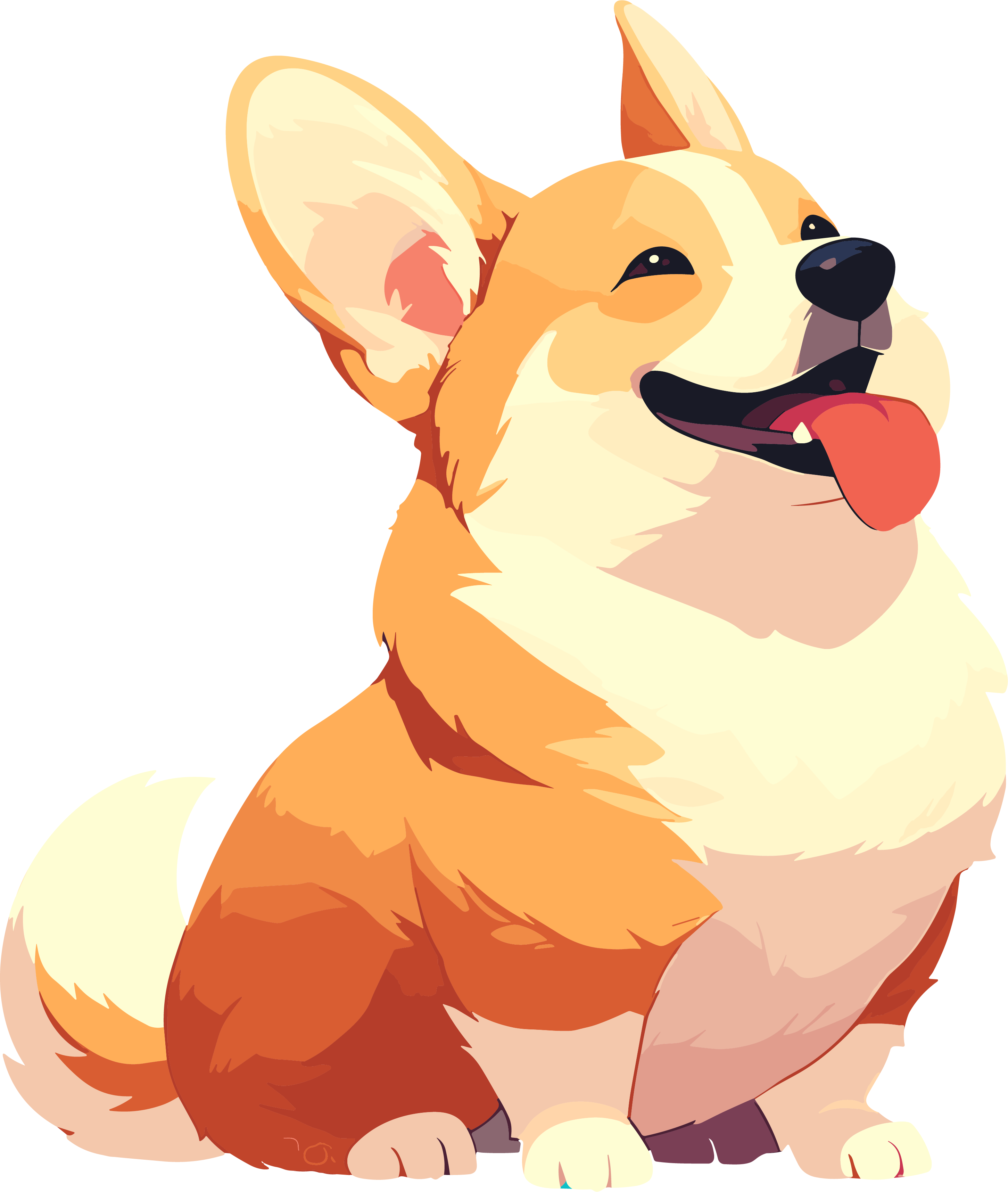 Cartoon Corgi Sketch Material