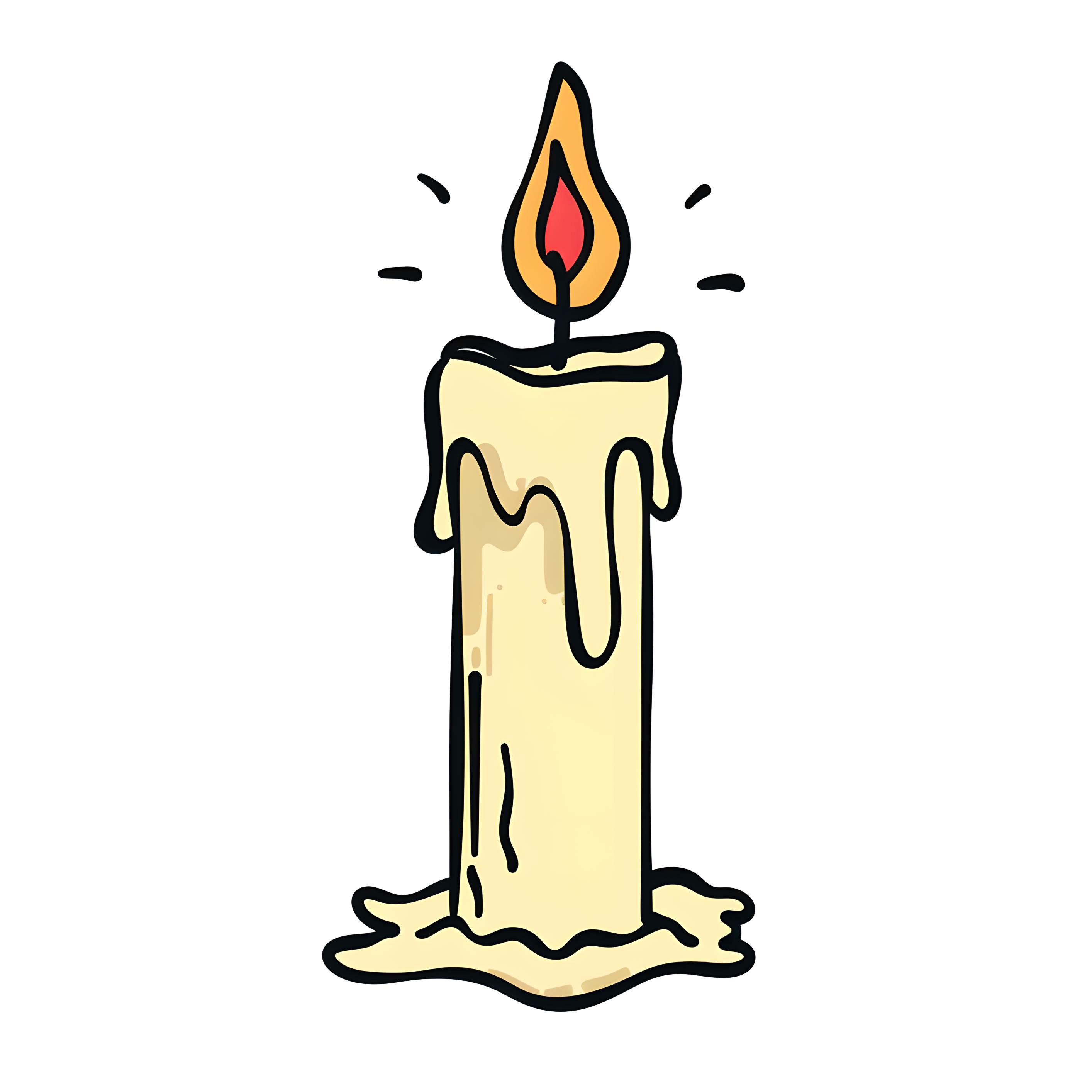 Burning candle cartoon illustration