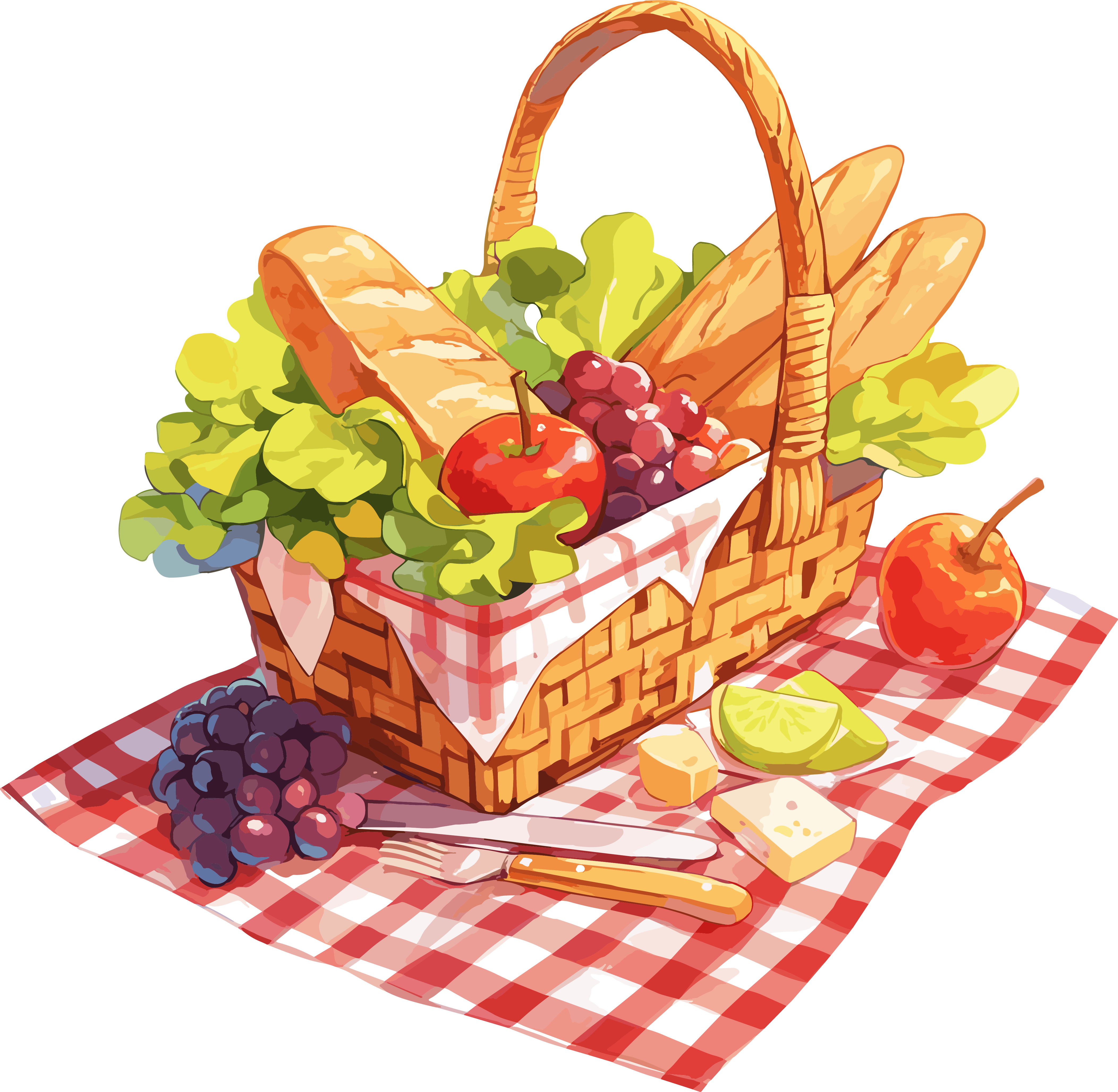 Picnic Food Illustration Materials