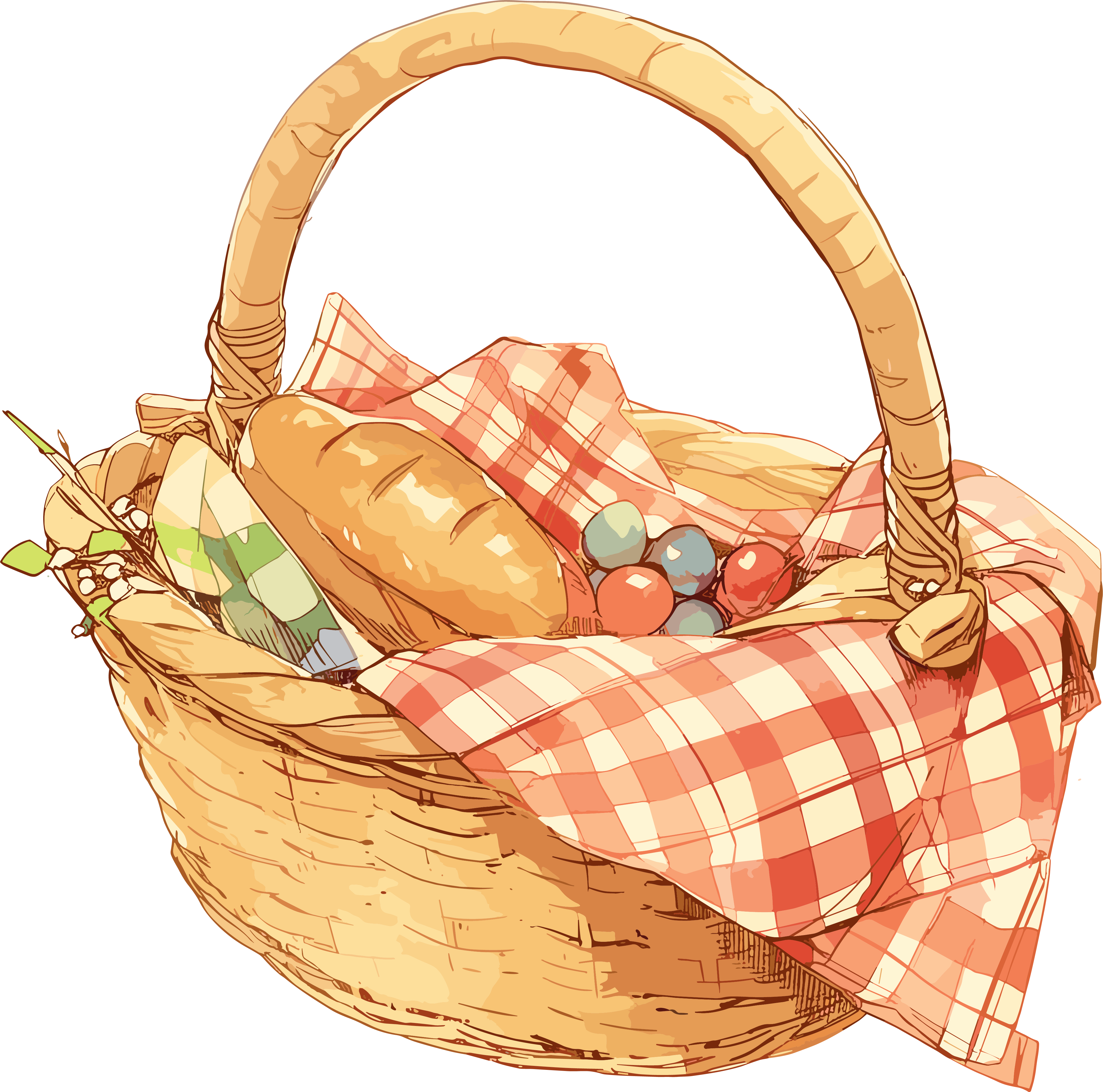 Picnic food illustration design materials