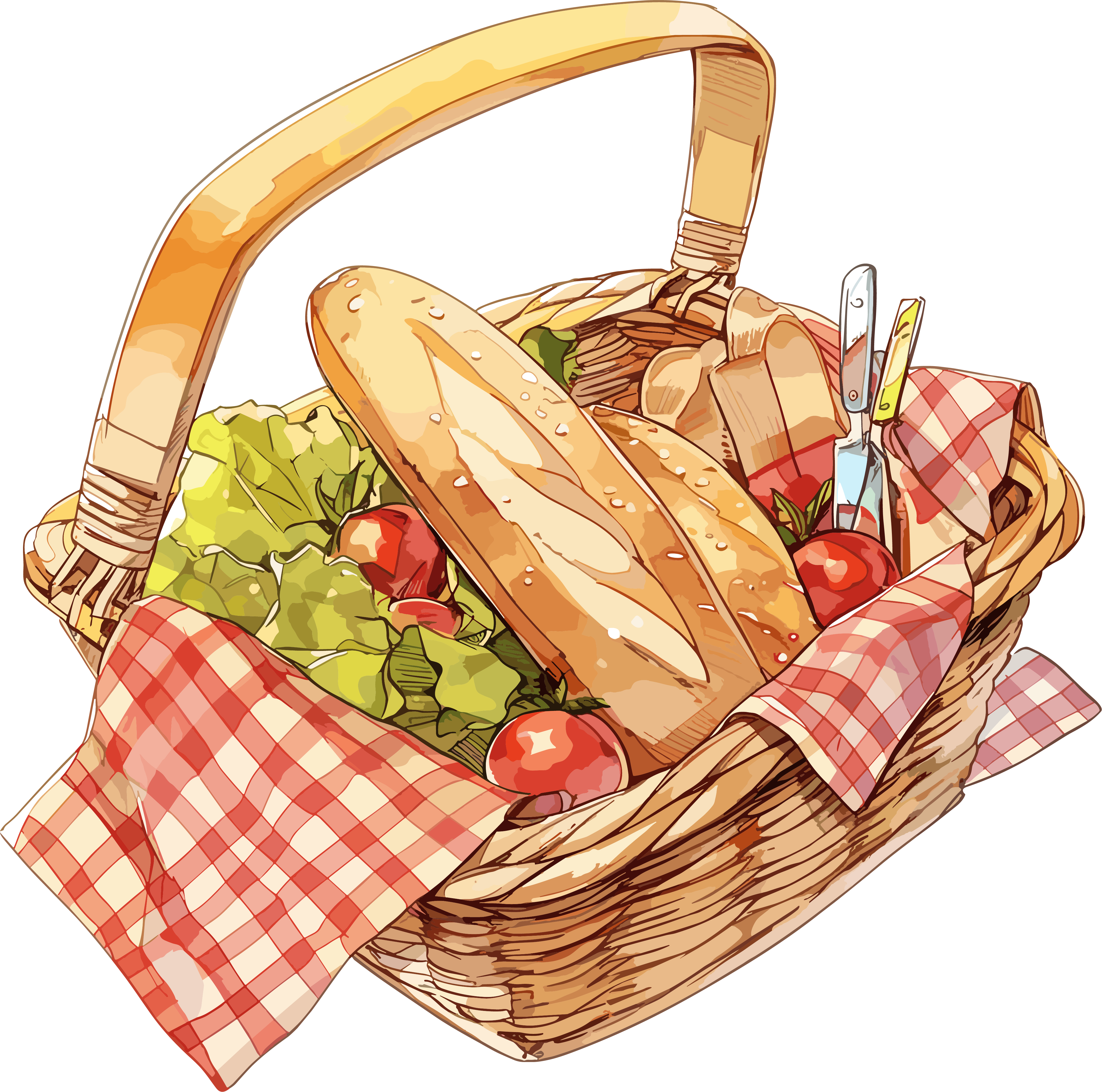 Picnic food simple design elements