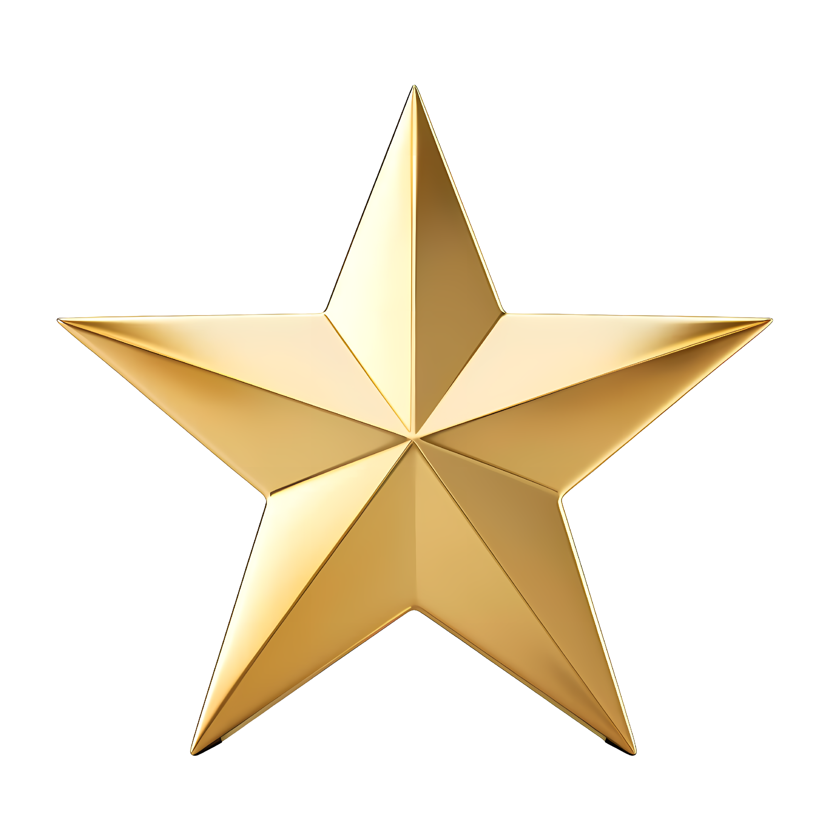 Golden Star PNG Illustration