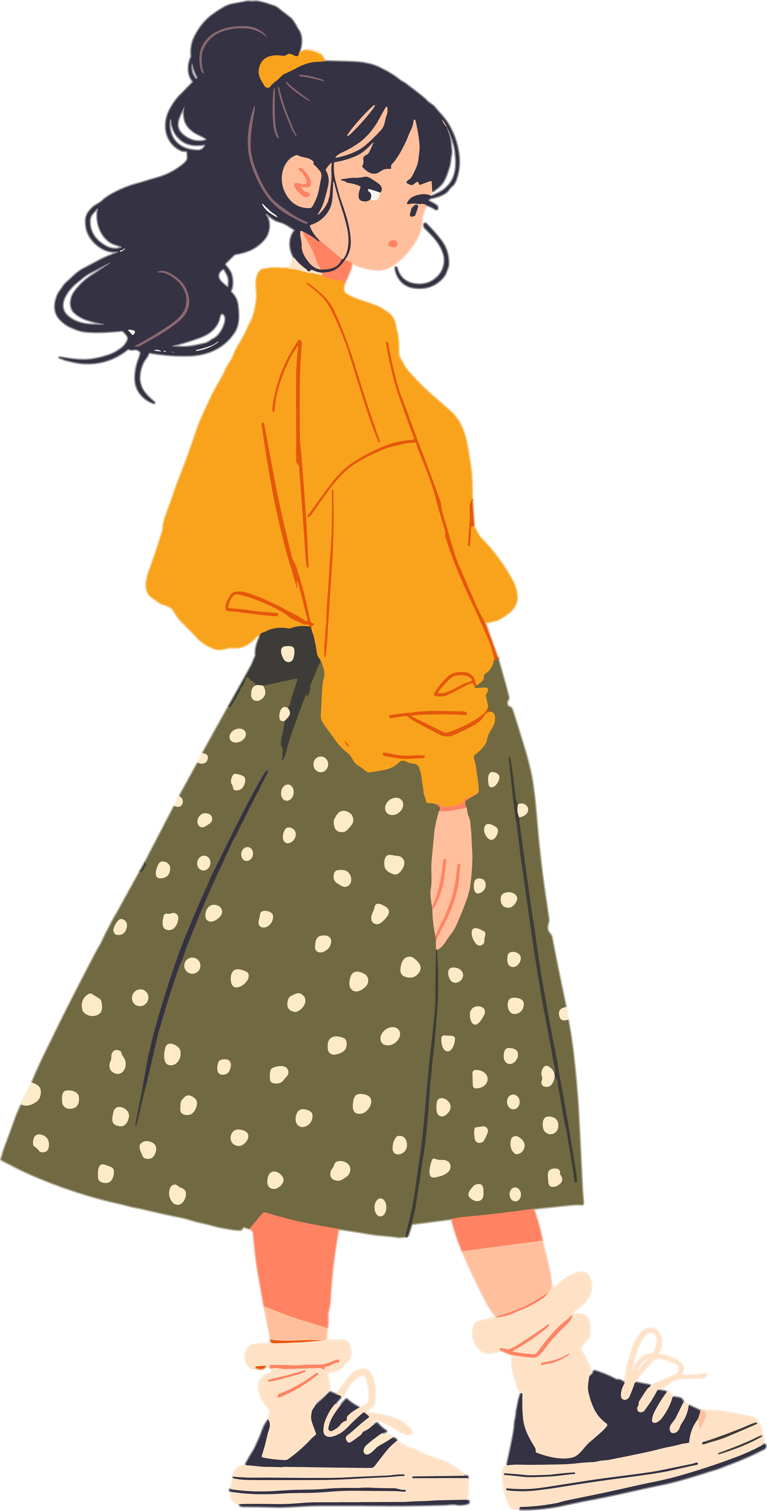 Anime character summer fashion illustration