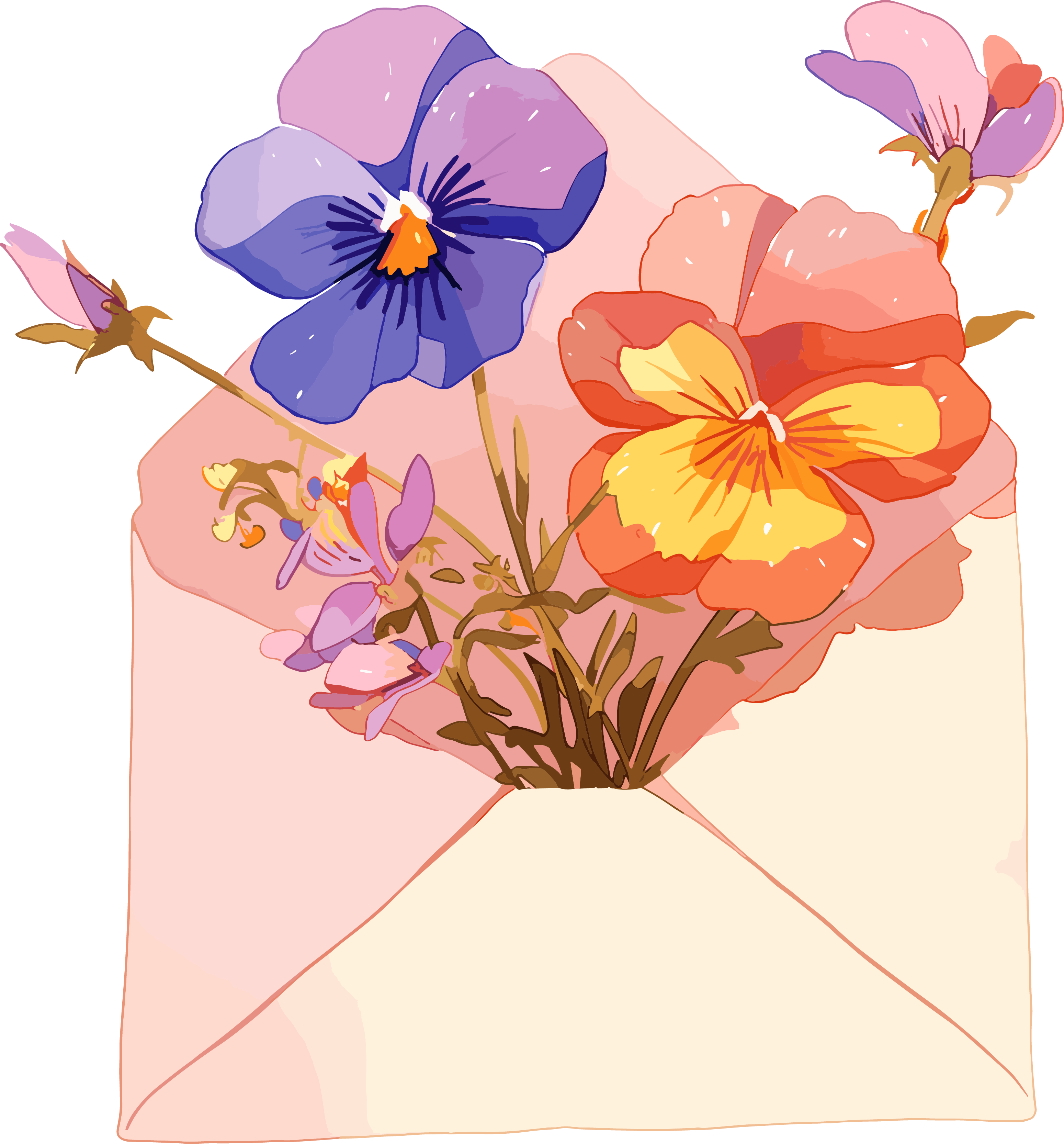 Floral greeting card commercial design elements